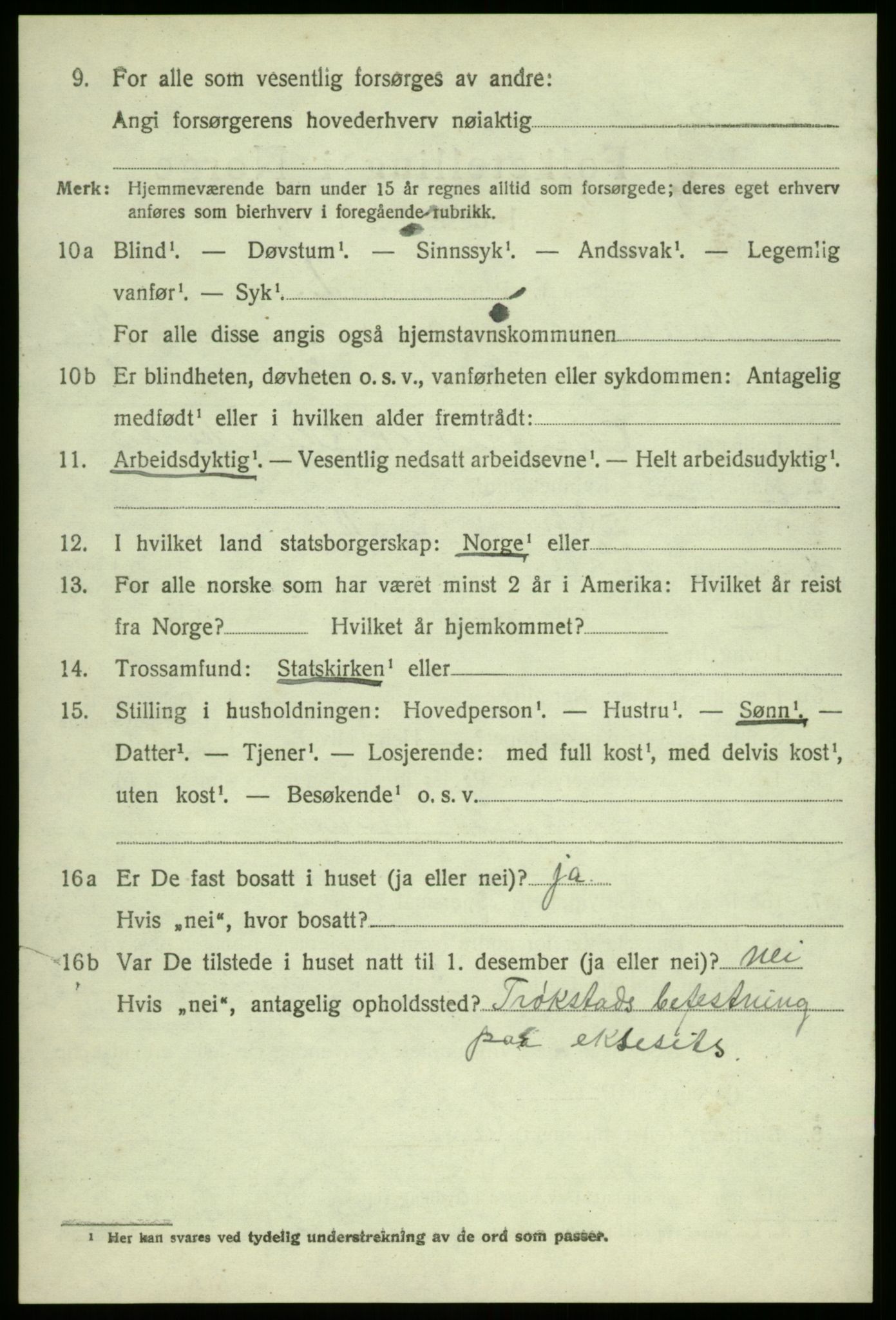 SAO, 1920 census for Varteig, 1920, p. 1960