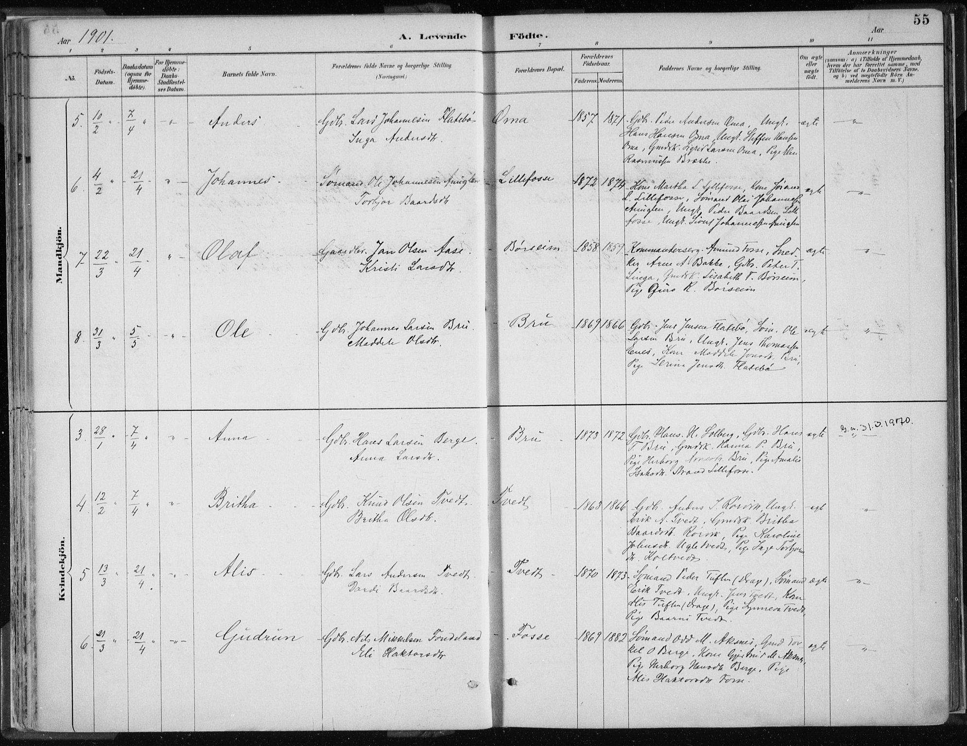 Strandebarm sokneprestembete, AV/SAB-A-78401/H/Haa: Parish register (official) no. B  1, 1886-1908, p. 55