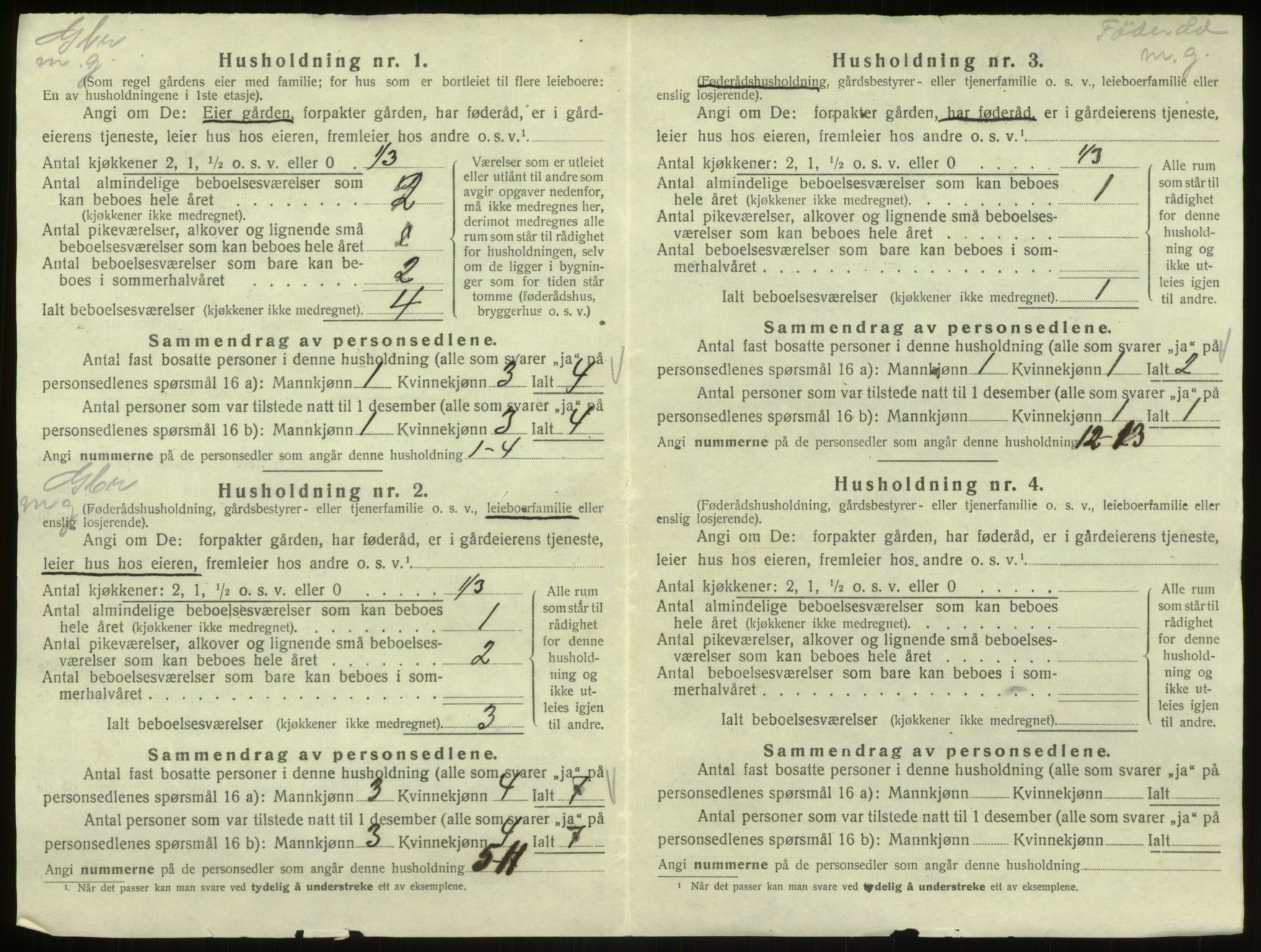 SAB, 1920 census for Hosanger, 1920, p. 910