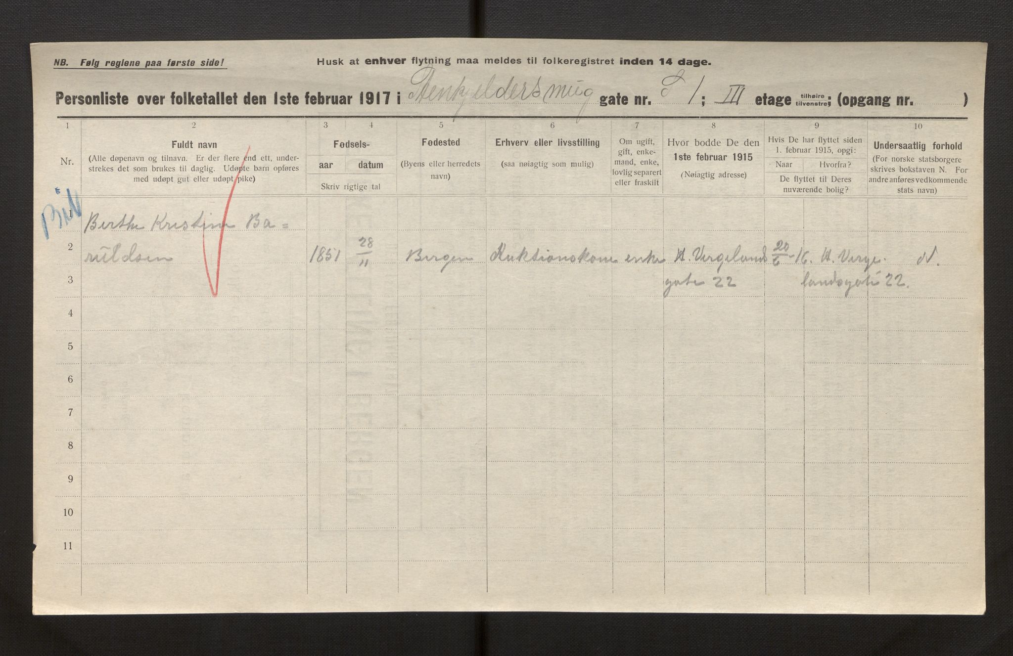 SAB, Municipal Census 1917 for Bergen, 1917, p. 37348