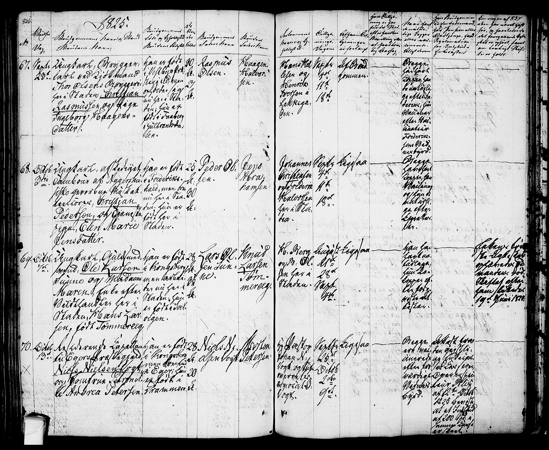 Oslo domkirke Kirkebøker, SAO/A-10752/F/Fa/L0010: Parish register (official) no. 10, 1824-1830, p. 836-837
