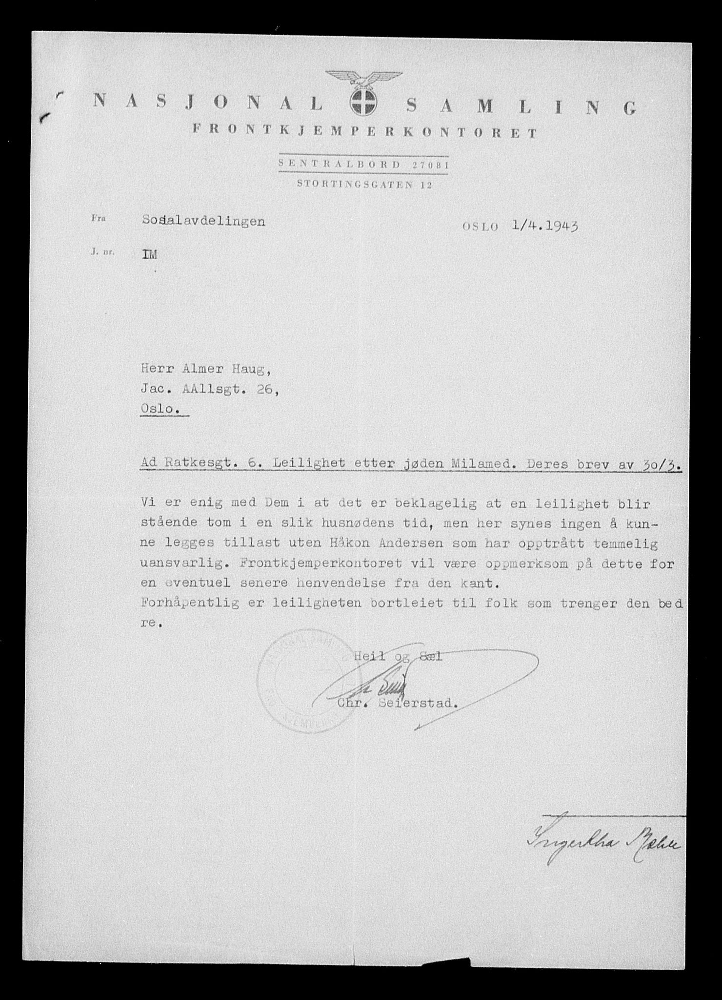 Justisdepartementet, Tilbakeføringskontoret for inndratte formuer, AV/RA-S-1564/H/Hc/Hcc/L0965: --, 1945-1947, p. 33