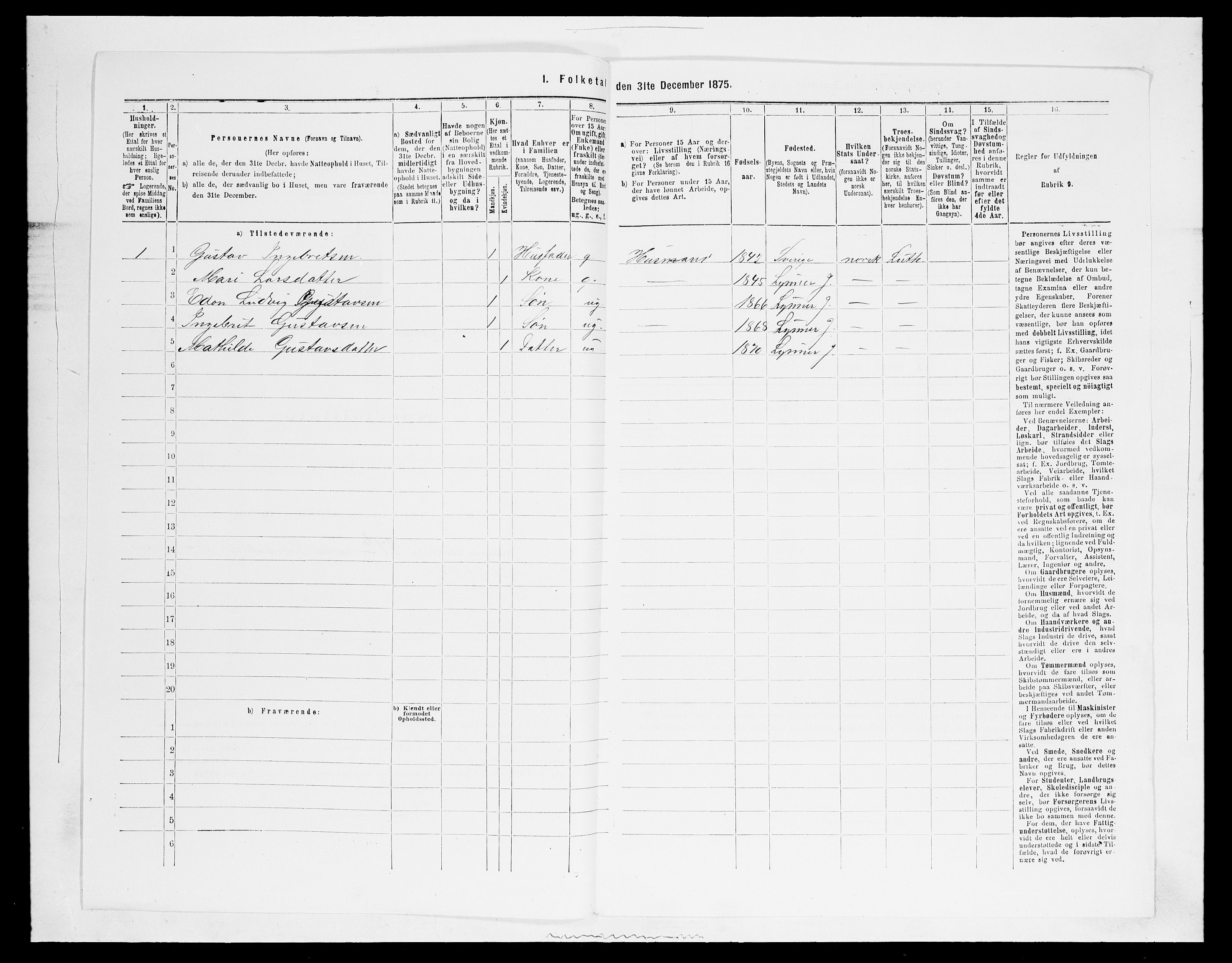 SAH, 1875 census for 0532P Jevnaker, 1875, p. 616