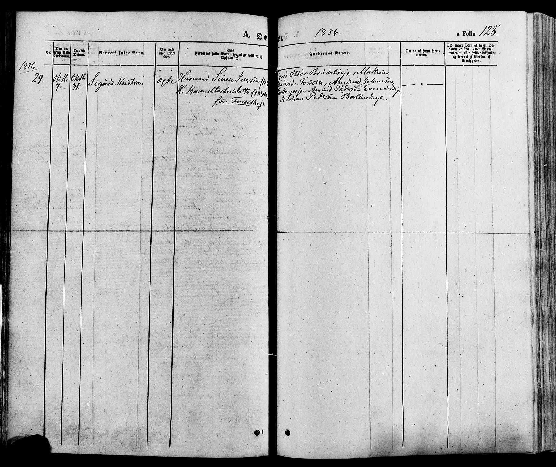 Gausdal prestekontor, SAH/PREST-090/H/Ha/Haa/L0010: Parish register (official) no. 10, 1867-1886, p. 128