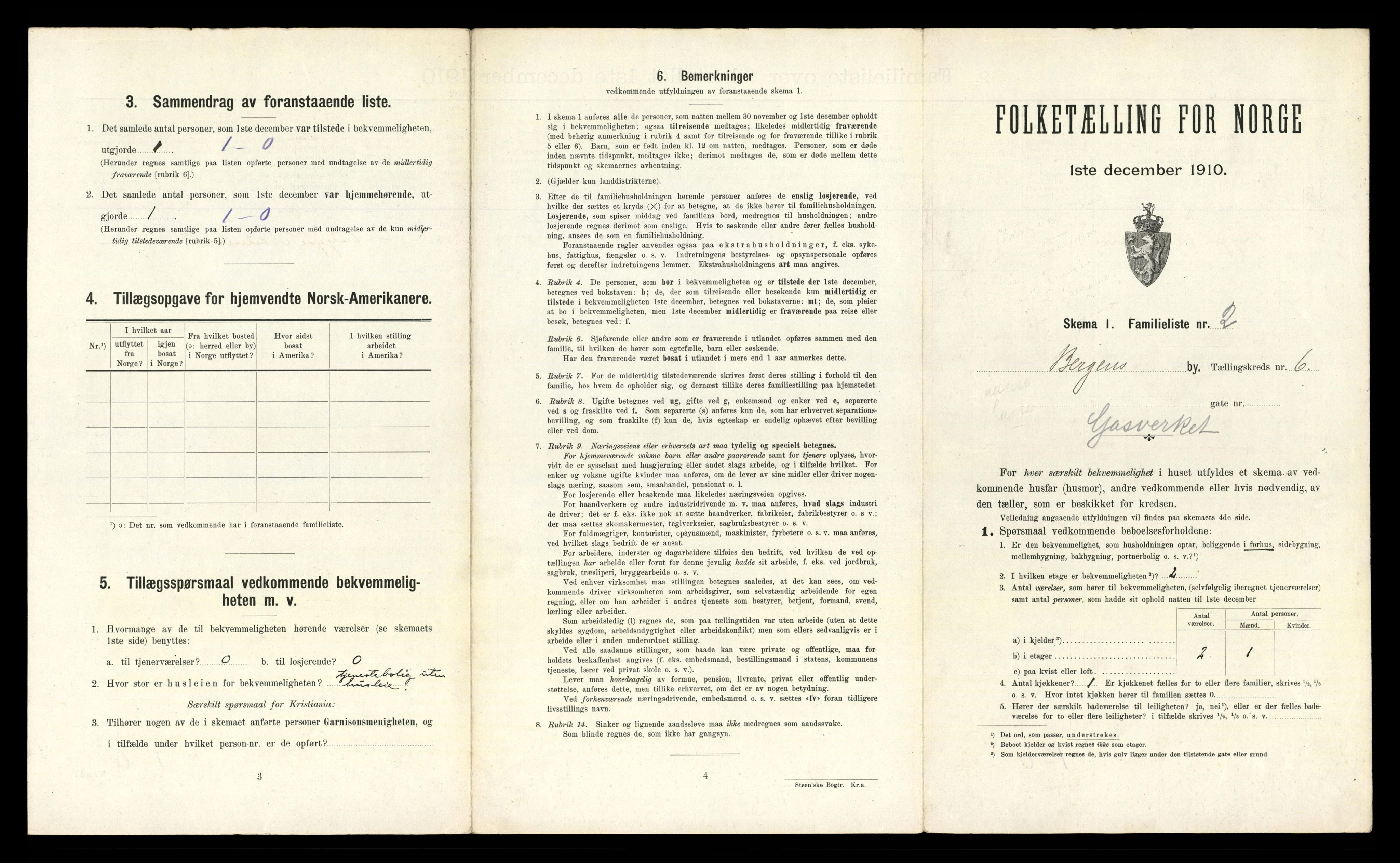 RA, 1910 census for Bergen, 1910, p. 1911