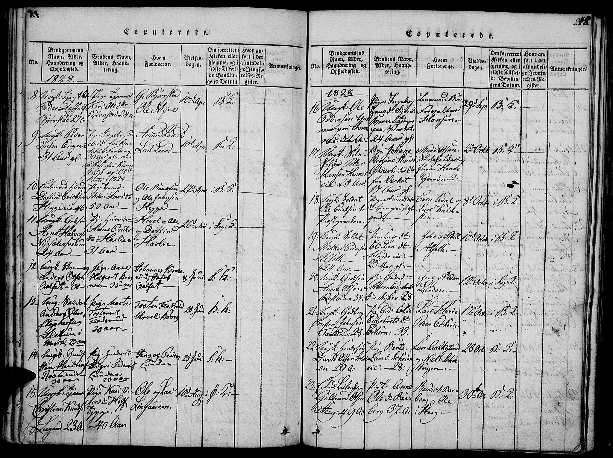 Biri prestekontor, SAH/PREST-096/H/Ha/Haa/L0003: Parish register (official) no. 3, 1814-1828, p. 218