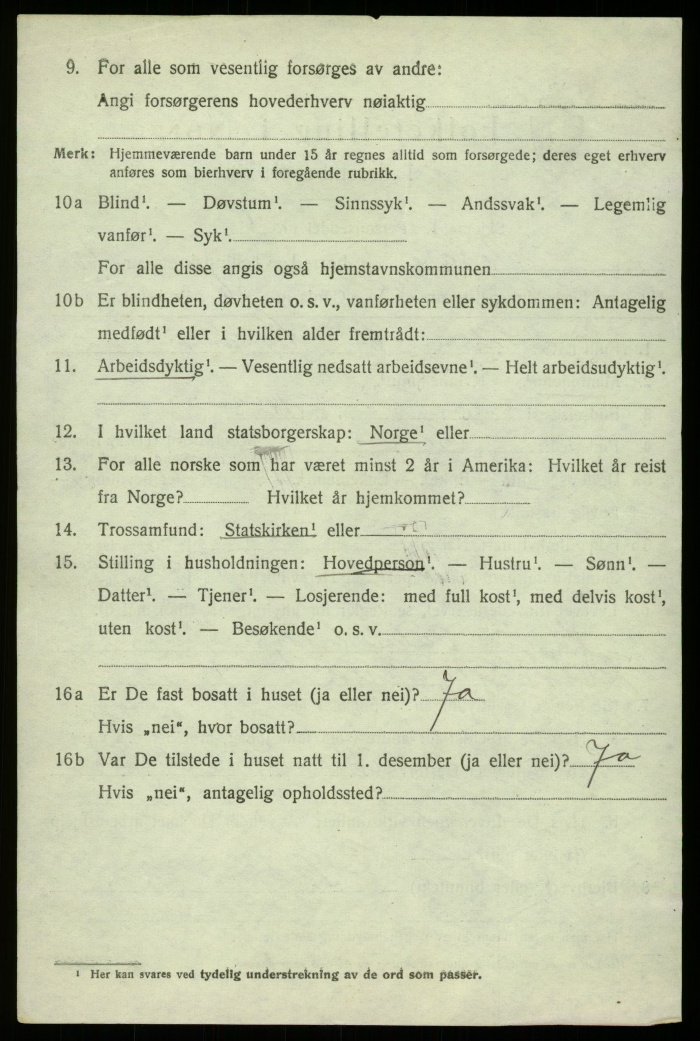 SAB, 1920 census for Åsane, 1920, p. 2844