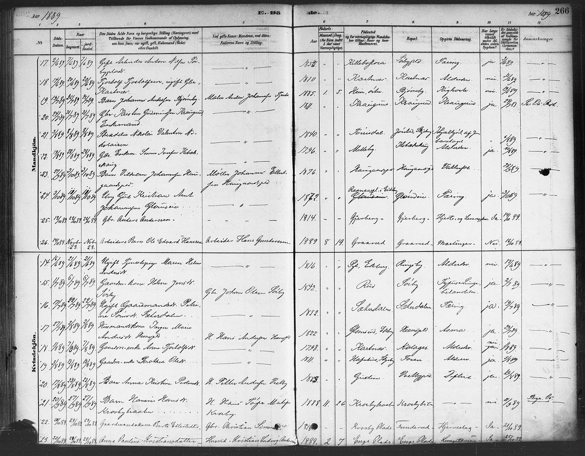 Rakkestad prestekontor Kirkebøker, AV/SAO-A-2008/F/Fa/L0012: Parish register (official) no. I 12, 1878-1893, p. 266