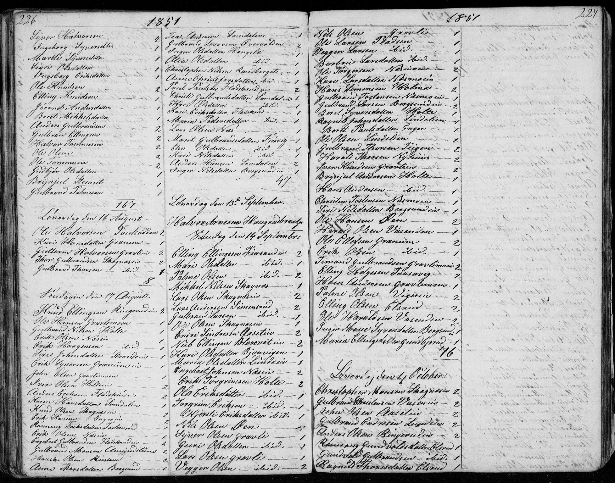 Ådal kirkebøker, SAKO/A-248/G/Ga/L0002: Parish register (copy) no. I 2, 1840-1861, p. 226-227