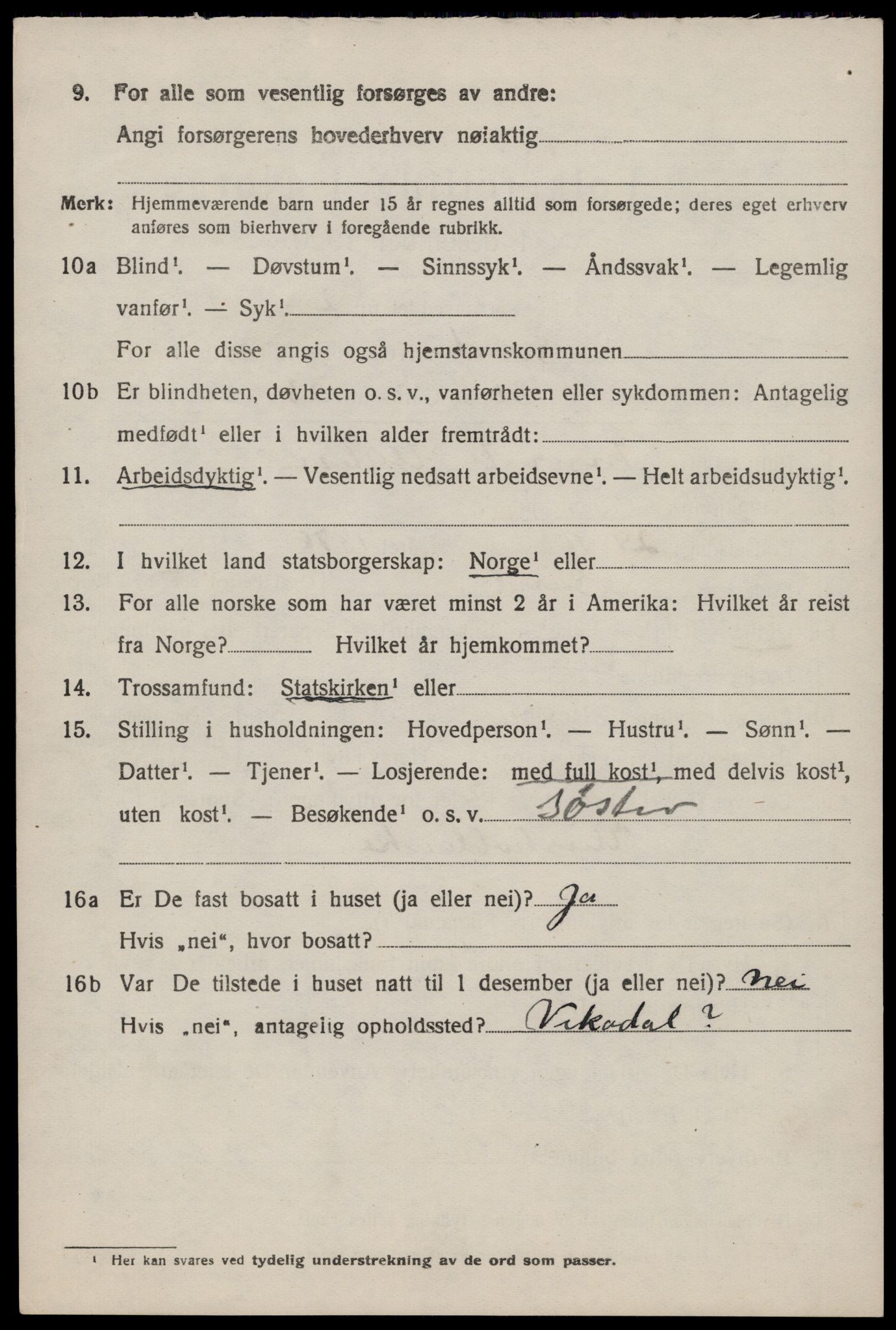 SAST, 1920 census for Sand, 1920, p. 1382