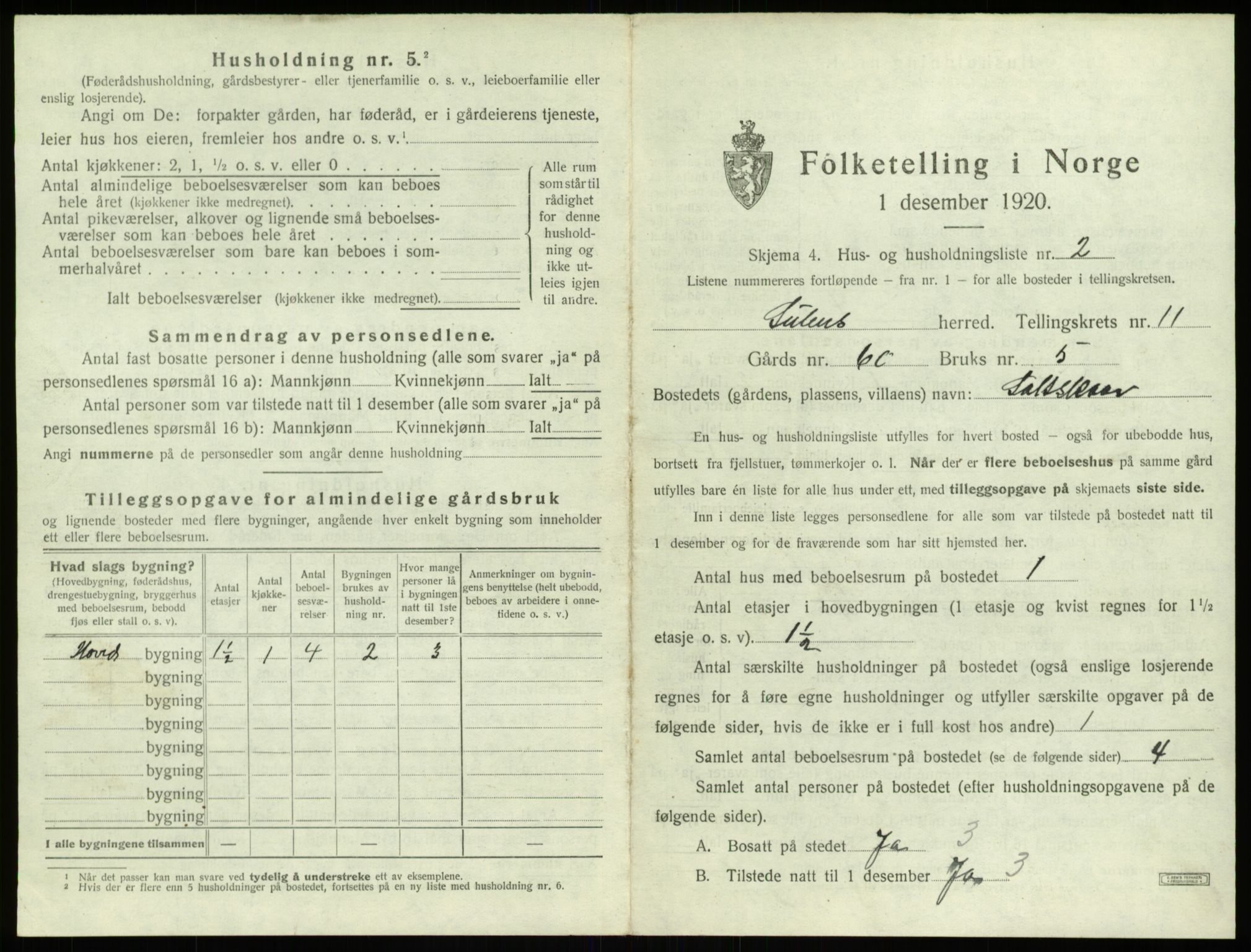 SAB, 1920 census for Solund, 1920, p. 565