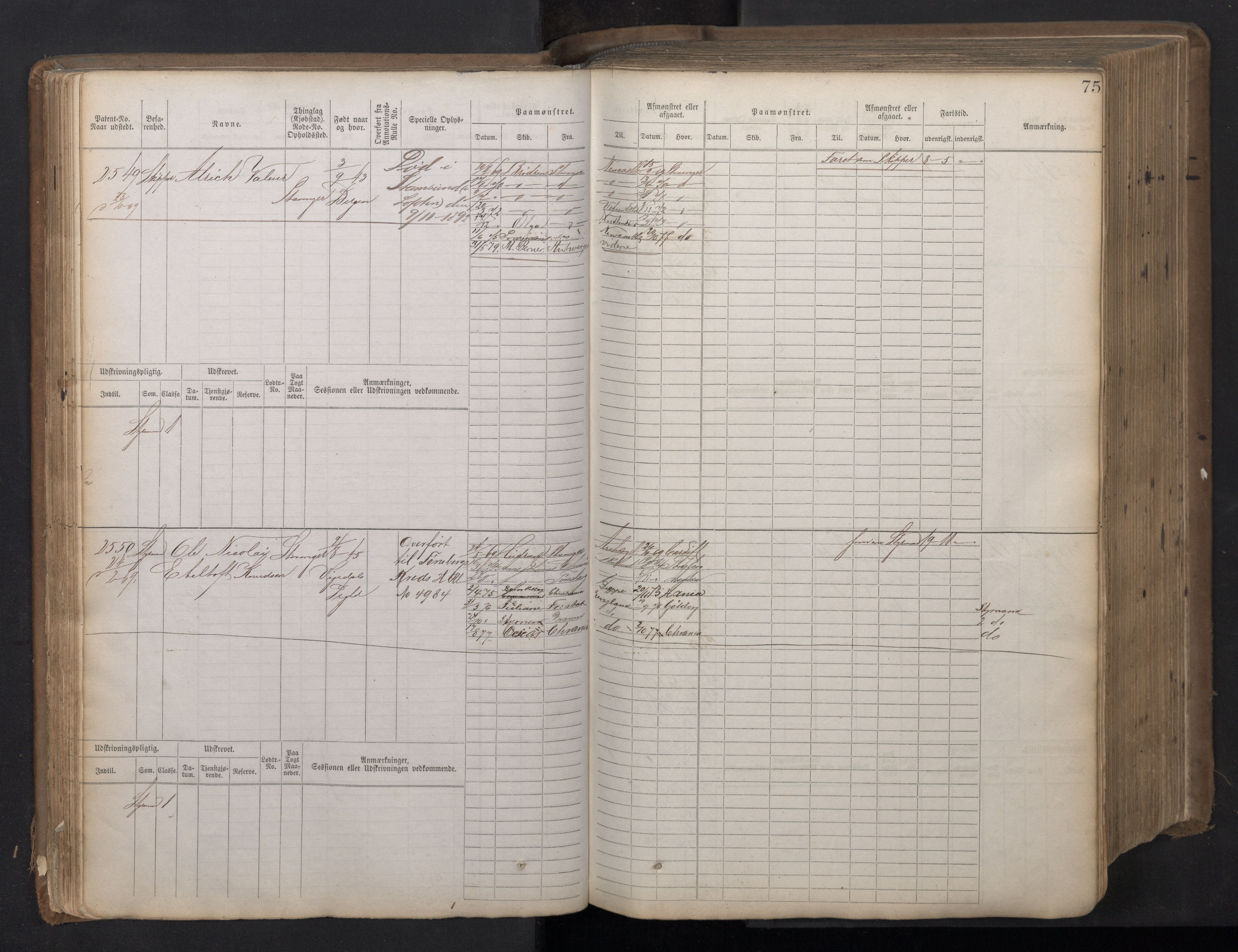 Stavanger sjømannskontor, AV/SAST-A-102006/F/Fb/Fbb/L0018: Sjøfartshovedrulle patnentnr. 2402-3602 (dublett), 1869, p. 78