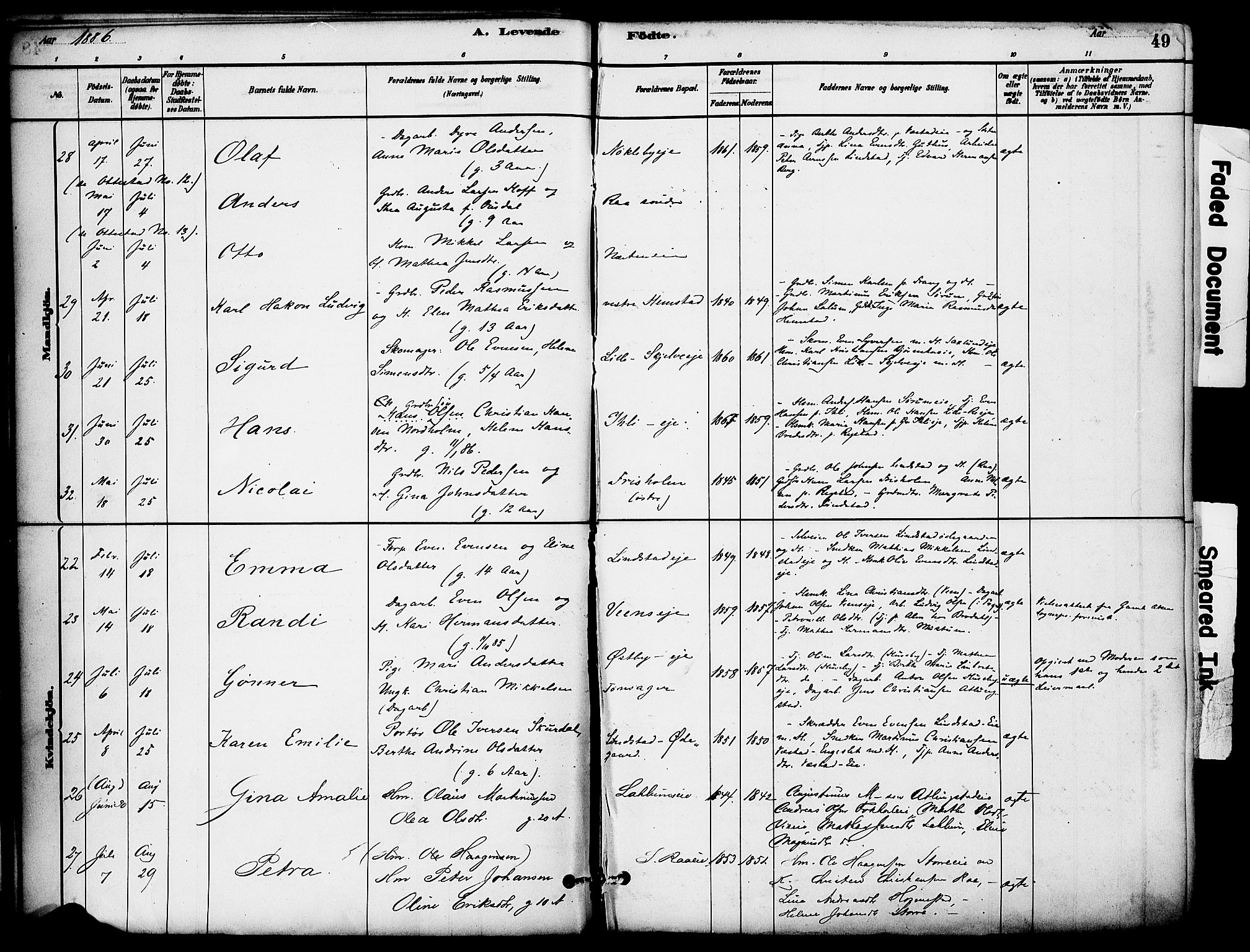 Stange prestekontor, AV/SAH-PREST-002/K/L0017: Parish register (official) no. 17, 1880-1893, p. 49