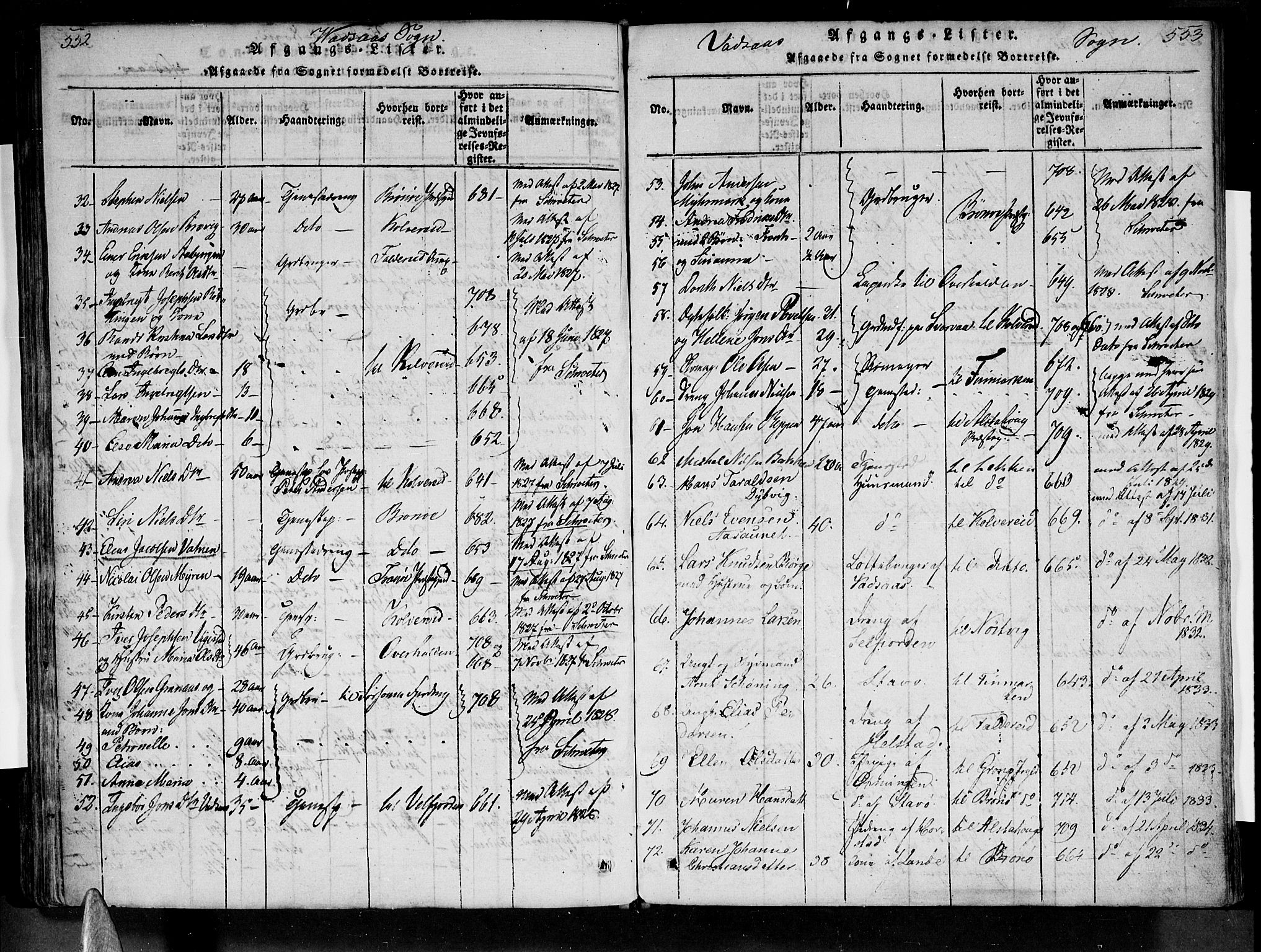 Ministerialprotokoller, klokkerbøker og fødselsregistre - Nordland, AV/SAT-A-1459/810/L0142: Parish register (official) no. 810A06 /1, 1819-1841, p. 552-553