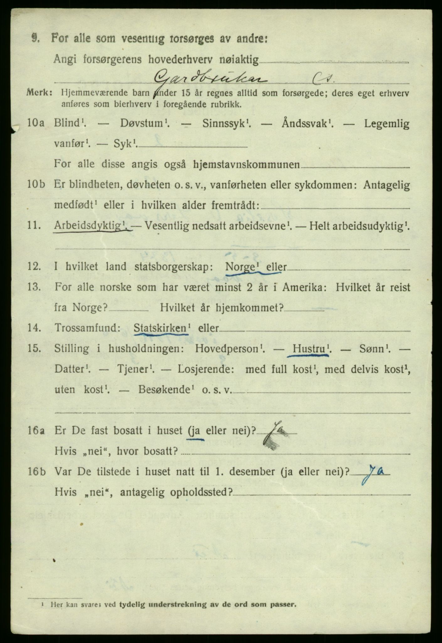 SAB, 1920 census for Austrheim, 1920, p. 959