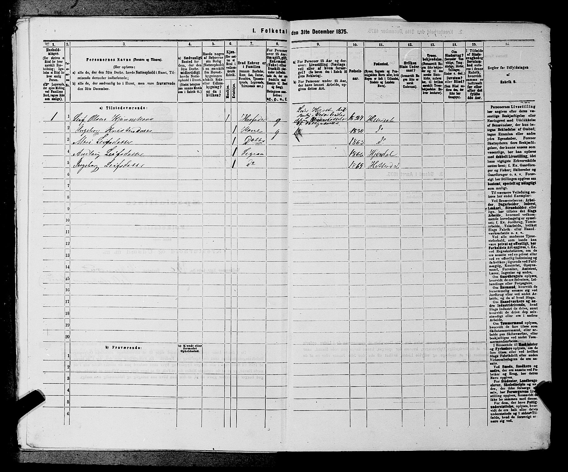 SAKO, 1875 census for 0823P Heddal, 1875, p. 349