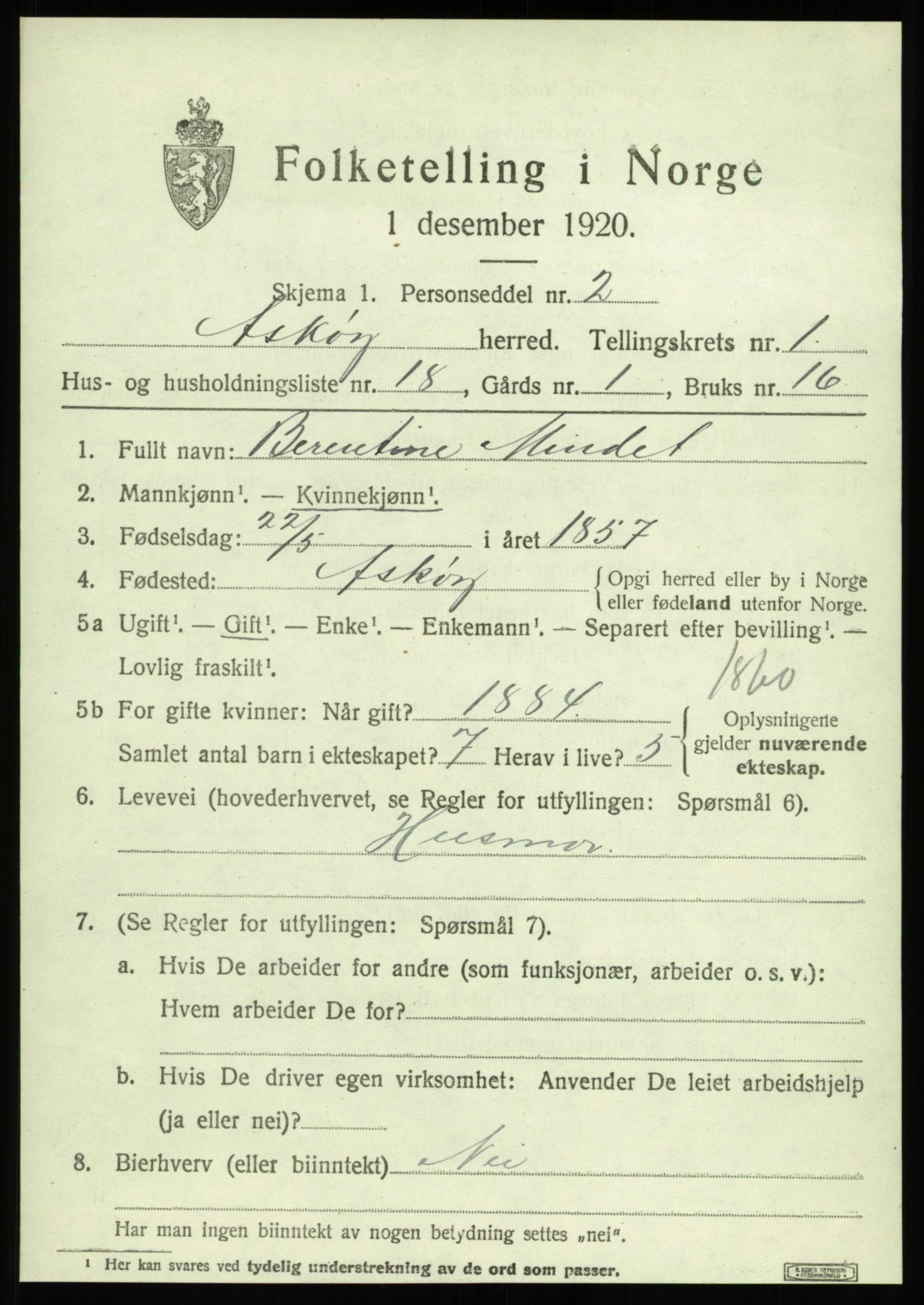 SAB, 1920 census for Askøy, 1920, p. 3702