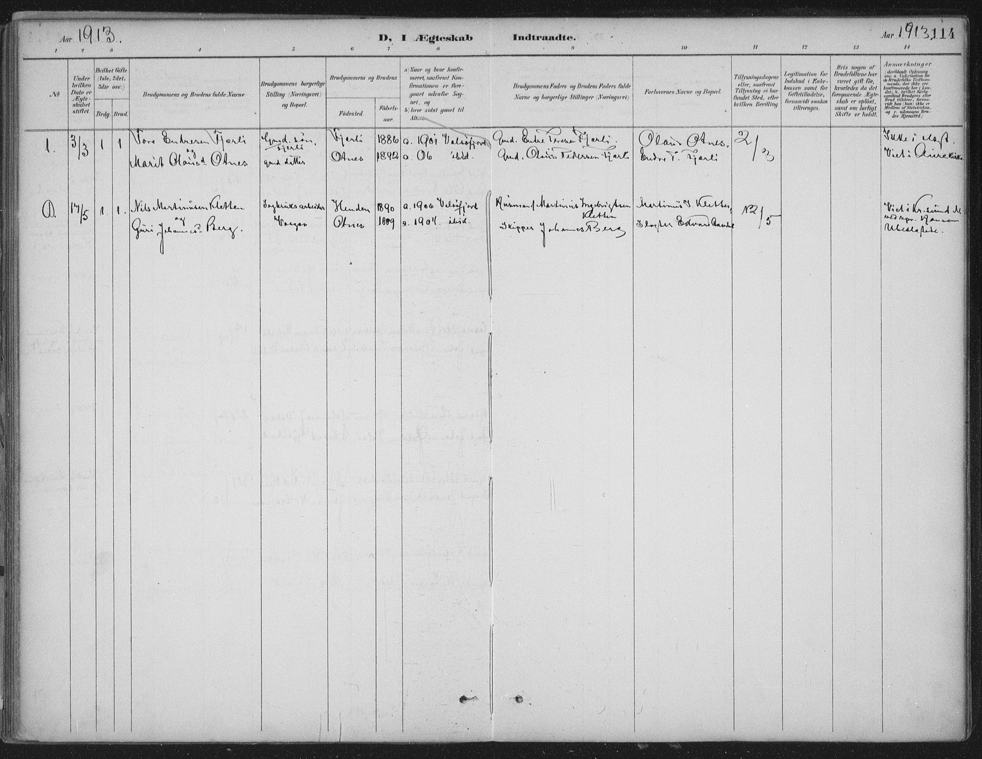 Ministerialprotokoller, klokkerbøker og fødselsregistre - Møre og Romsdal, AV/SAT-A-1454/580/L0925: Parish register (official) no. 580A02, 1888-1913, p. 114