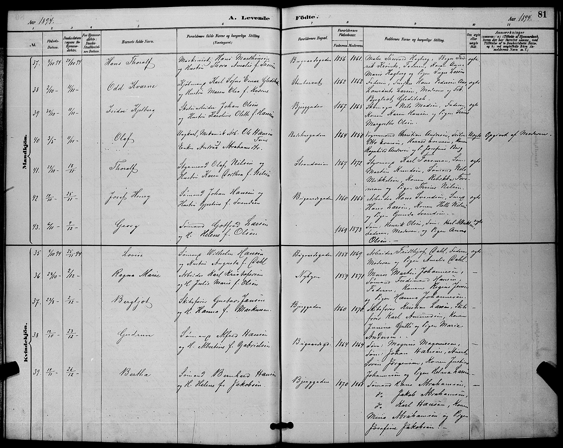 Sandefjord kirkebøker, SAKO/A-315/G/Ga/L0001: Parish register (copy) no. 1, 1885-1903, p. 81