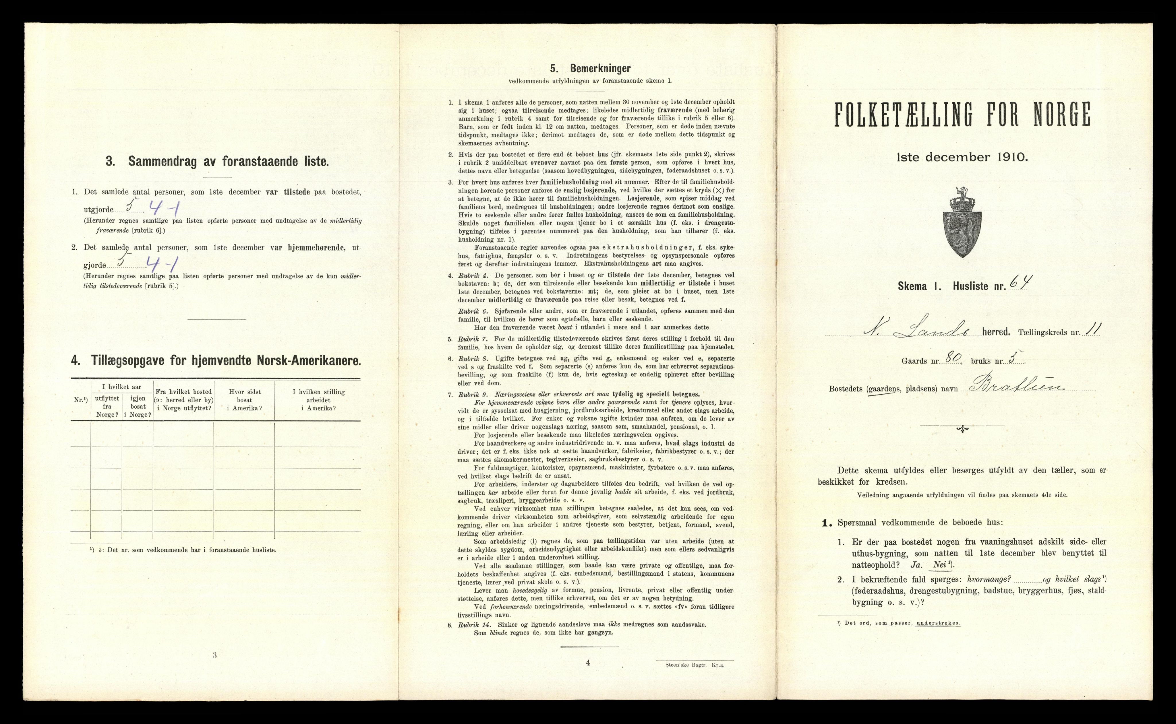 RA, 1910 census for Nordre Land, 1910, p. 1233