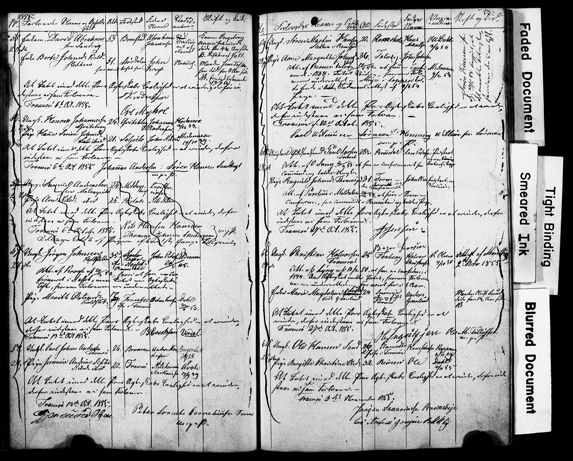 Tromsø sokneprestkontor/stiftsprosti/domprosti, AV/SATØ-S-1343/H/Hc/L0097: Banns register no. 97, 1851-1872