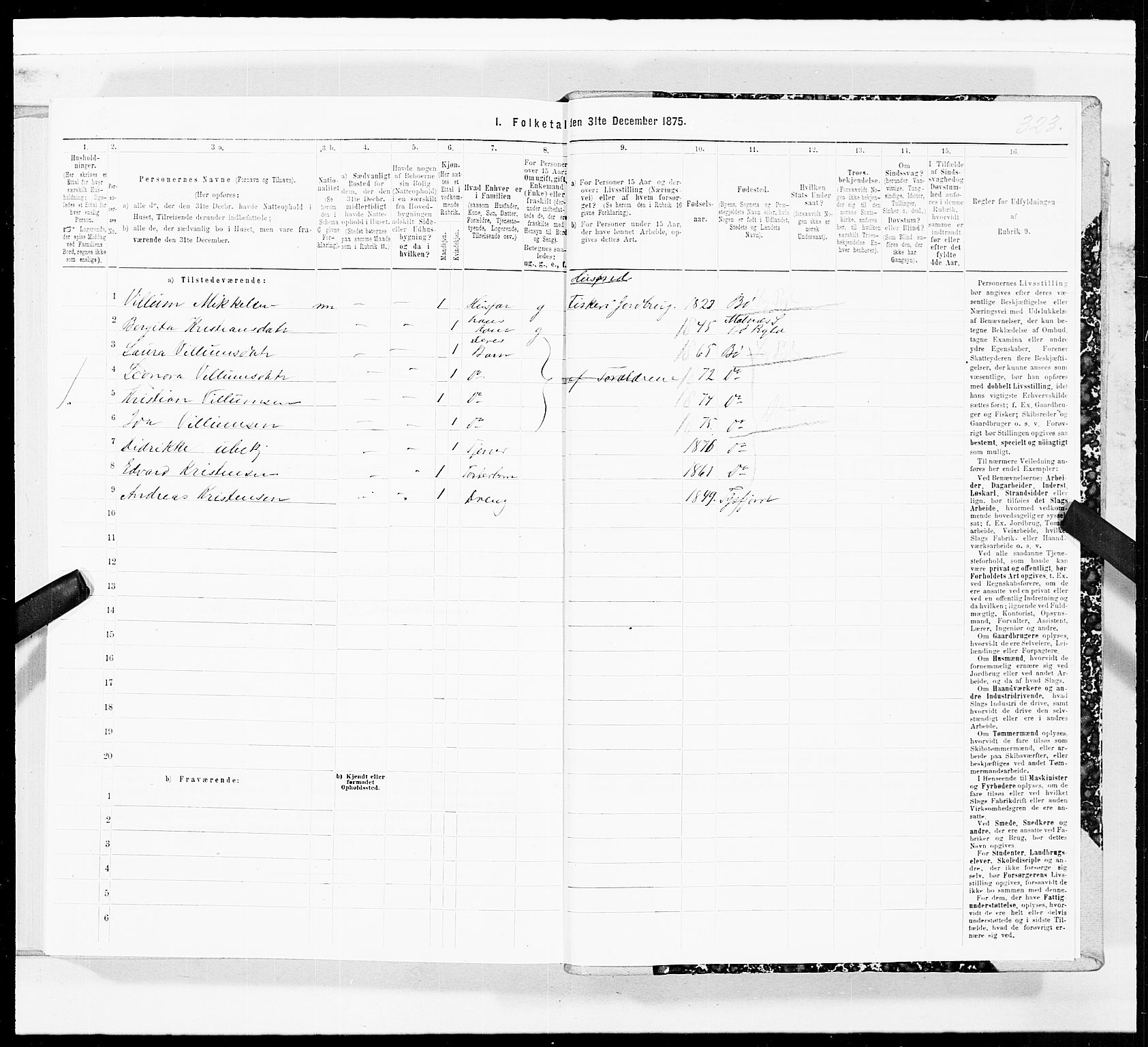 SAT, 1875 census for 1867P Bø, 1875, p. 2323