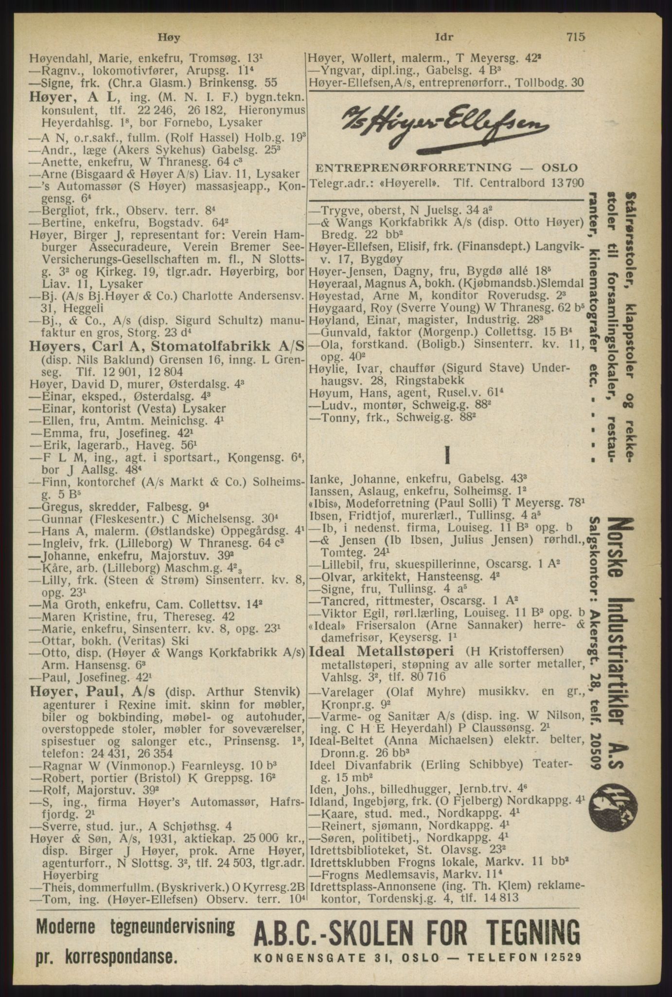 Kristiania/Oslo adressebok, PUBL/-, 1937, p. 715