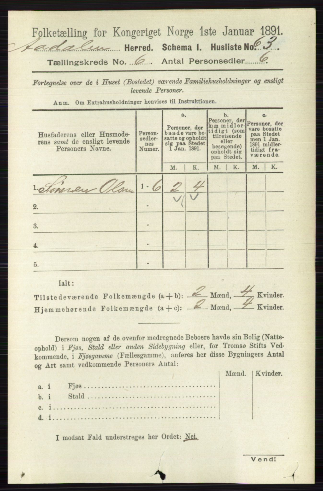 RA, 1891 census for 0614 Ådal, 1891, p. 2602