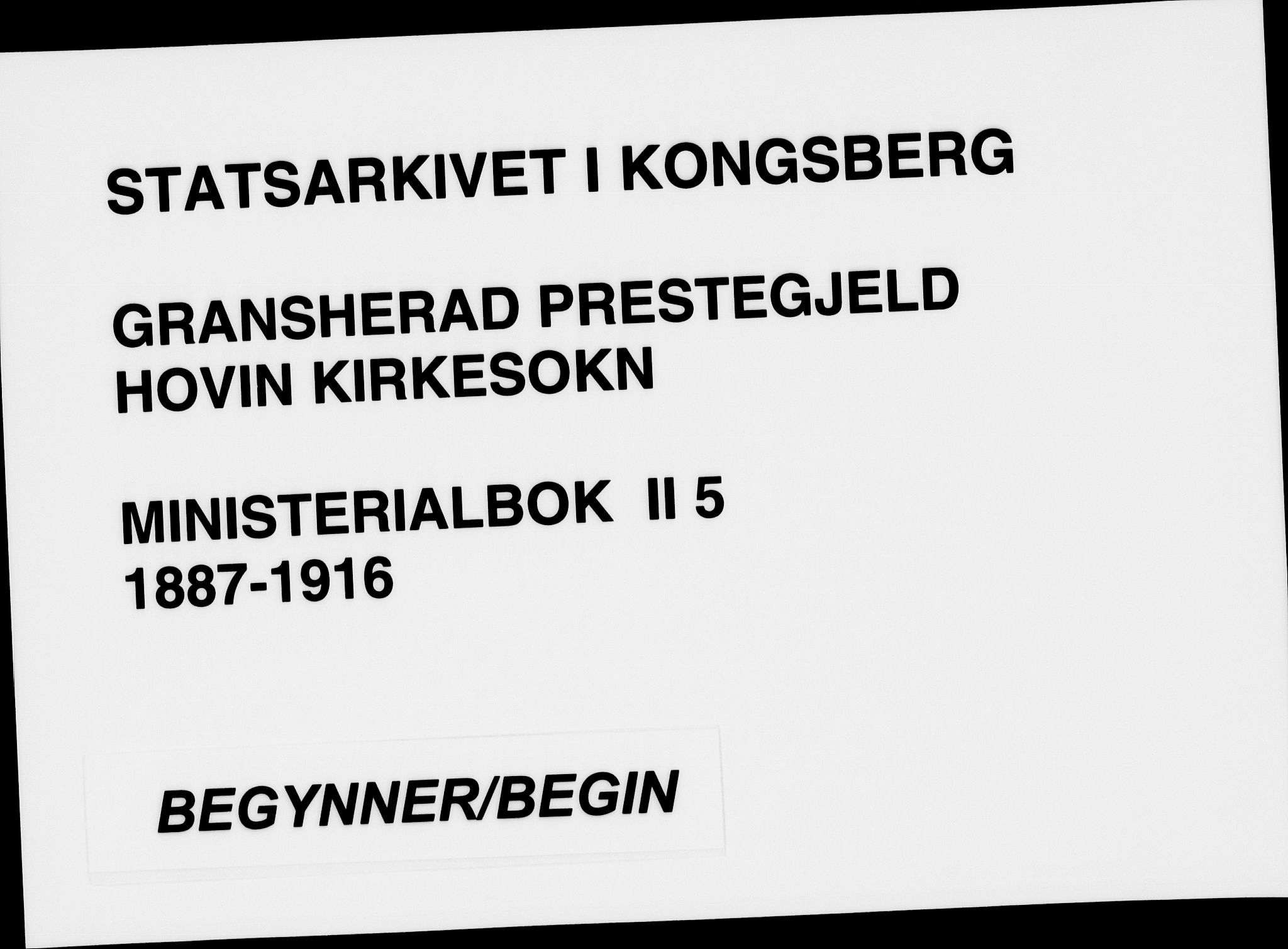 Gransherad kirkebøker, SAKO/A-267/F/Fb/L0005: Parish register (official) no. II 5, 1887-1916