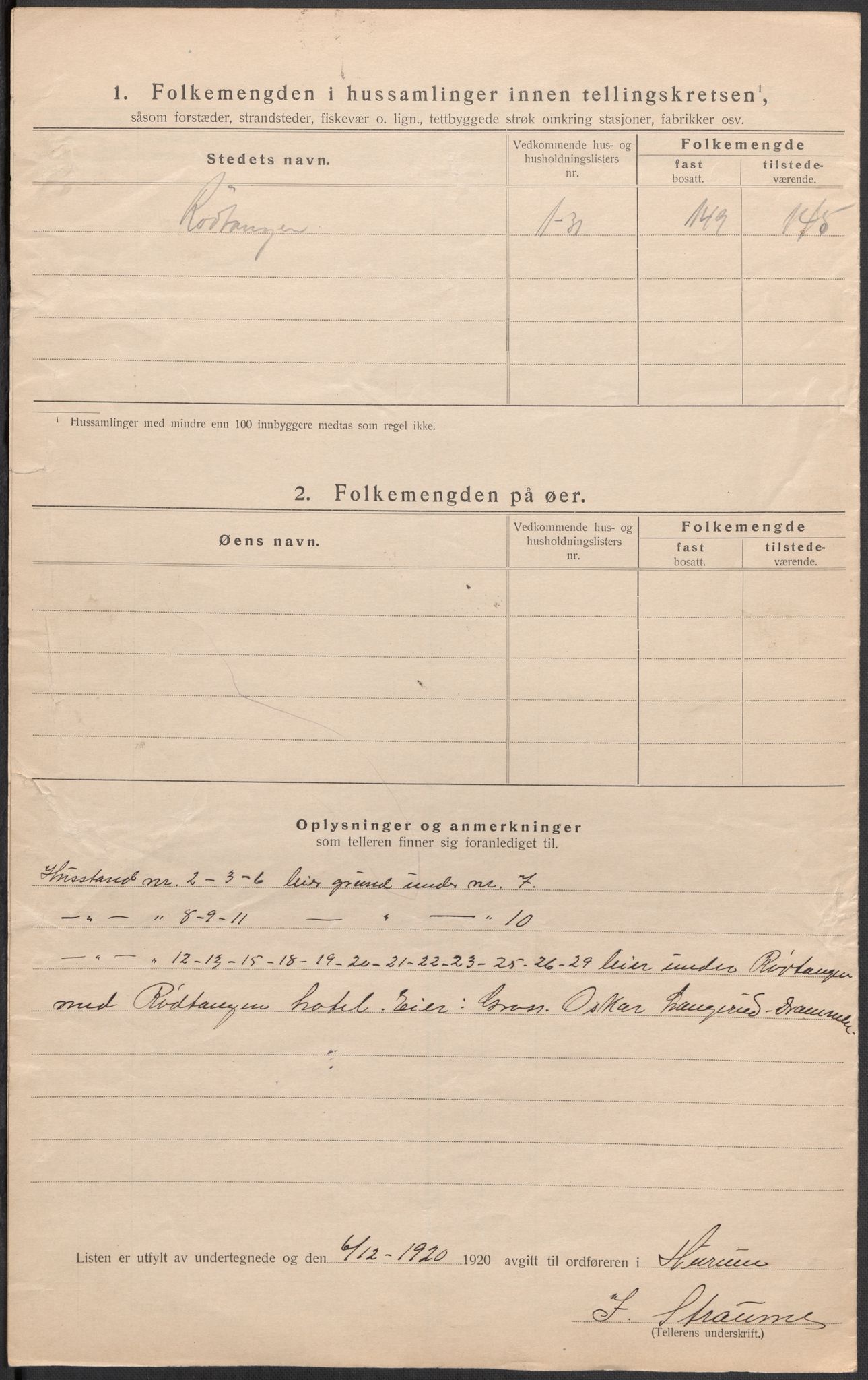 SAKO, 1920 census for Hurum, 1920, p. 19