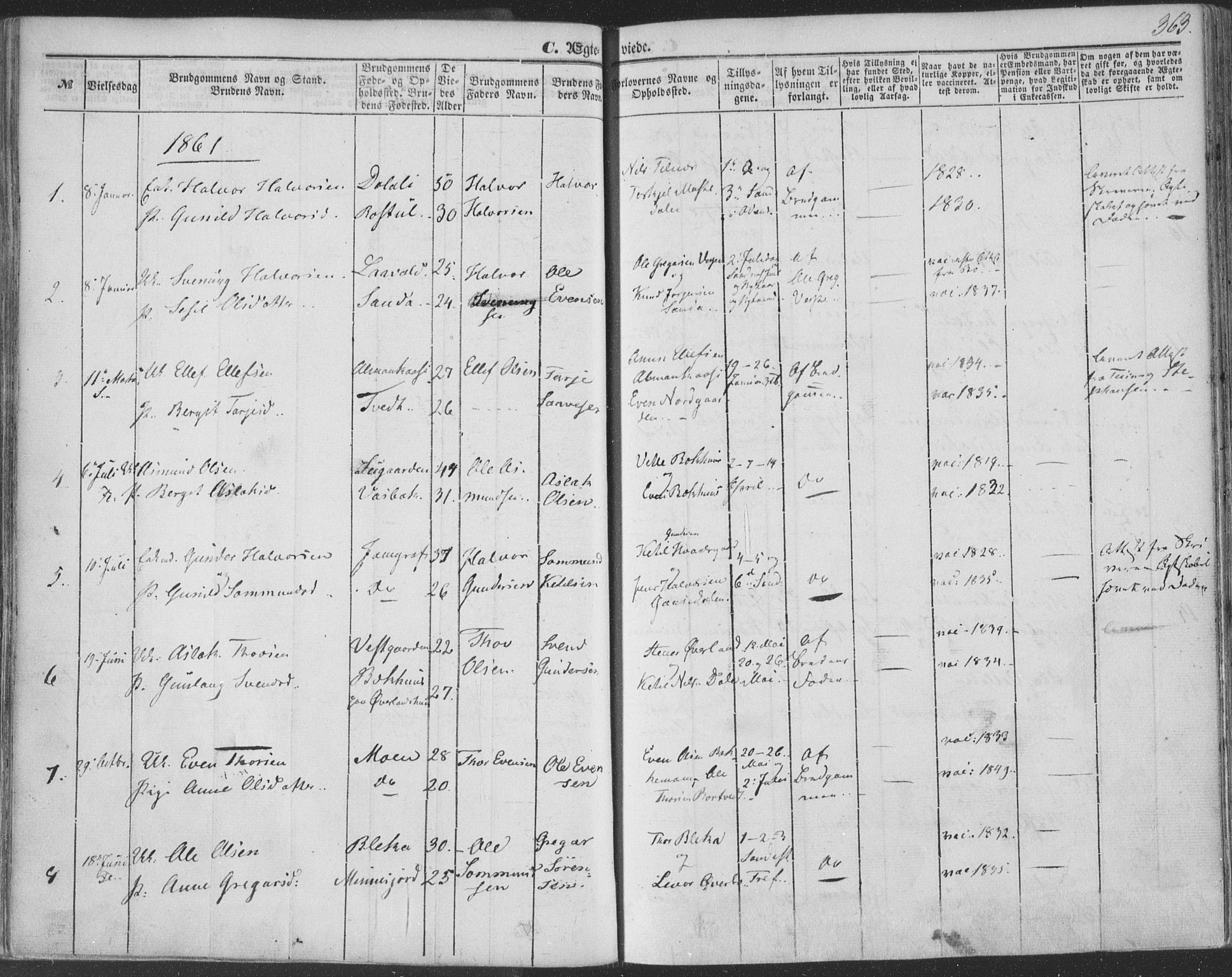 Seljord kirkebøker, AV/SAKO-A-20/F/Fa/L012b: Parish register (official) no. I 12B, 1850-1865, p. 363