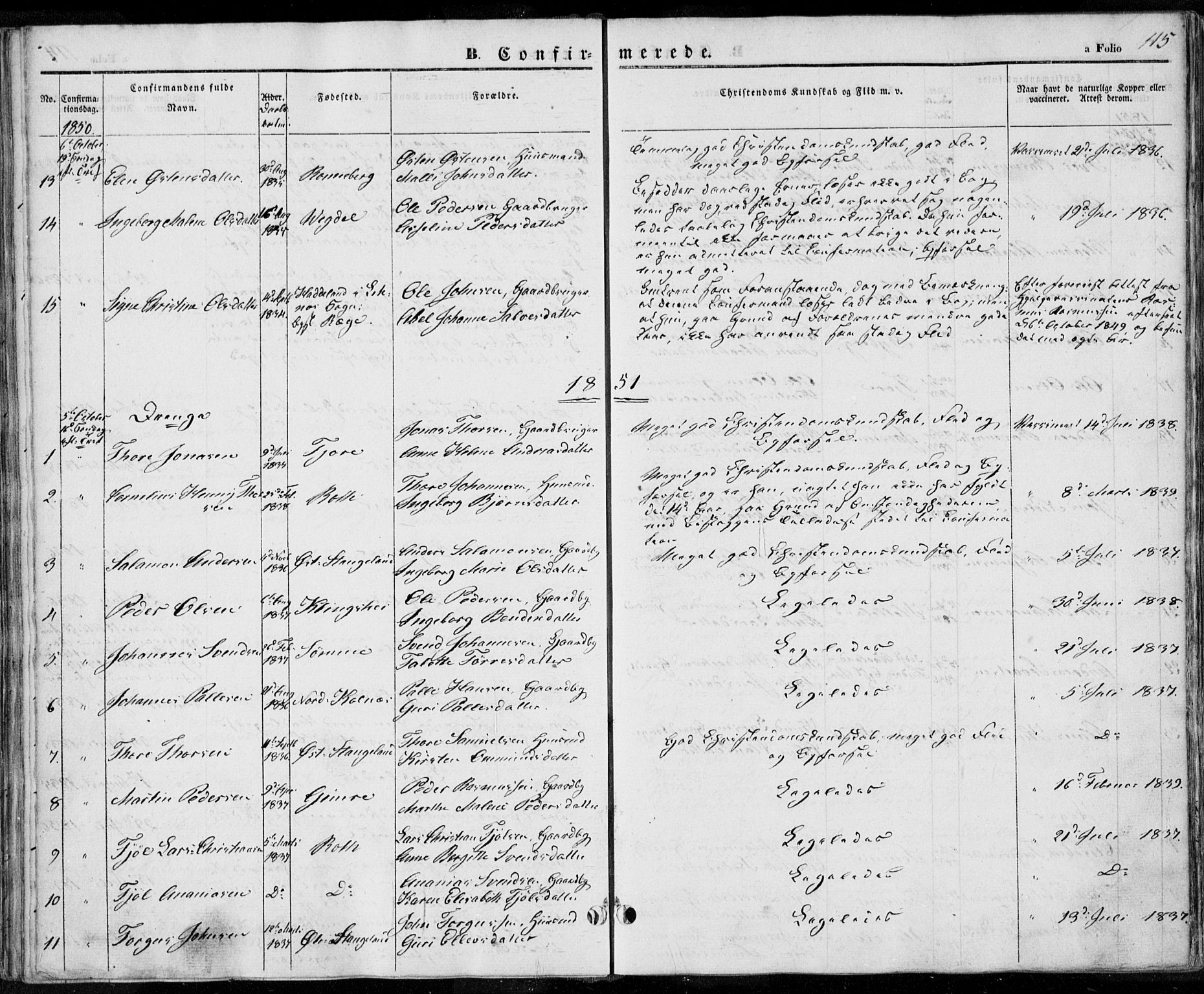 Håland sokneprestkontor, SAST/A-101802/001/30BA/L0006: Parish register (official) no. A 6, 1842-1853, p. 115