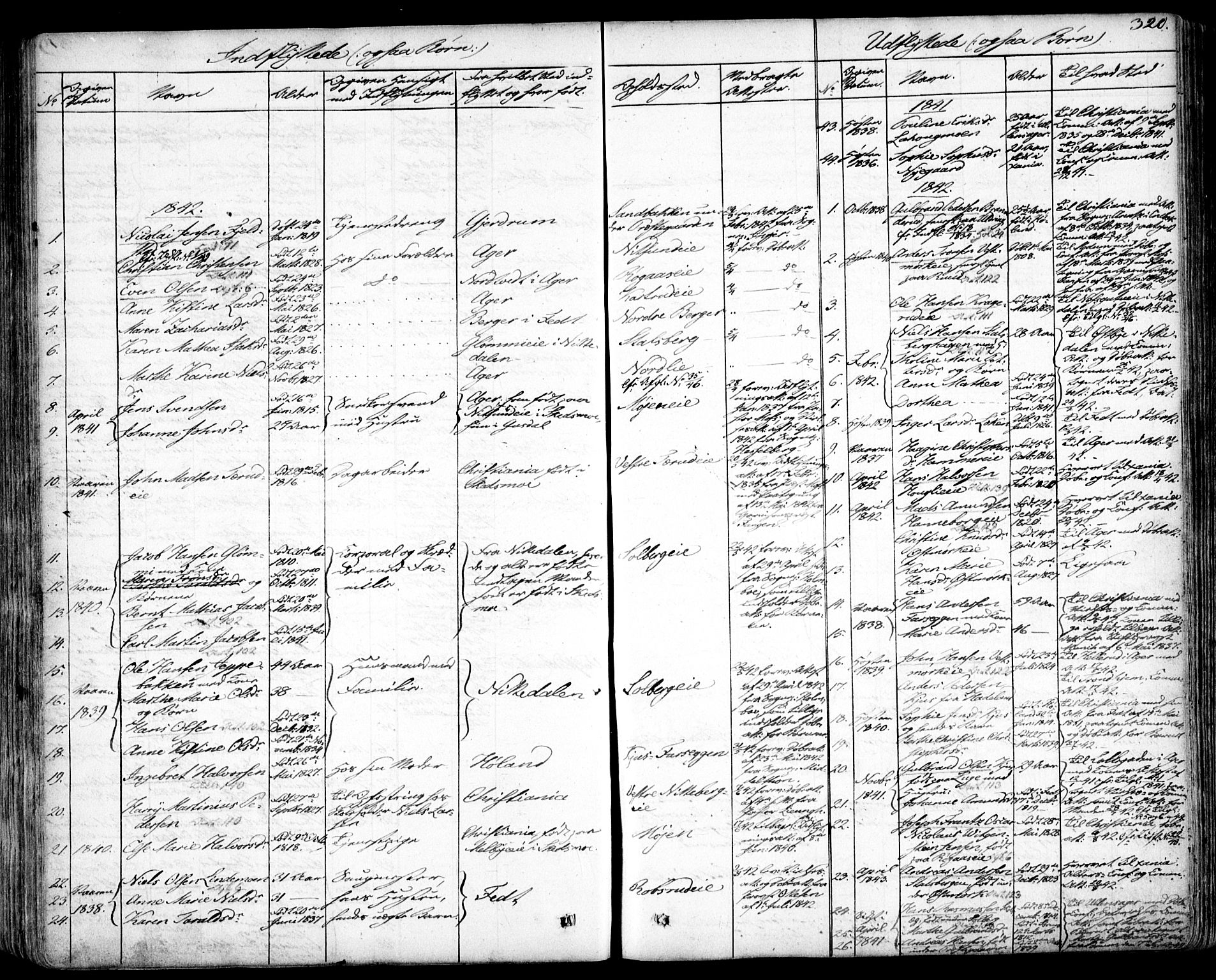 Skedsmo prestekontor Kirkebøker, SAO/A-10033a/F/Fa/L0009: Parish register (official) no. I 9, 1830-1853, p. 320