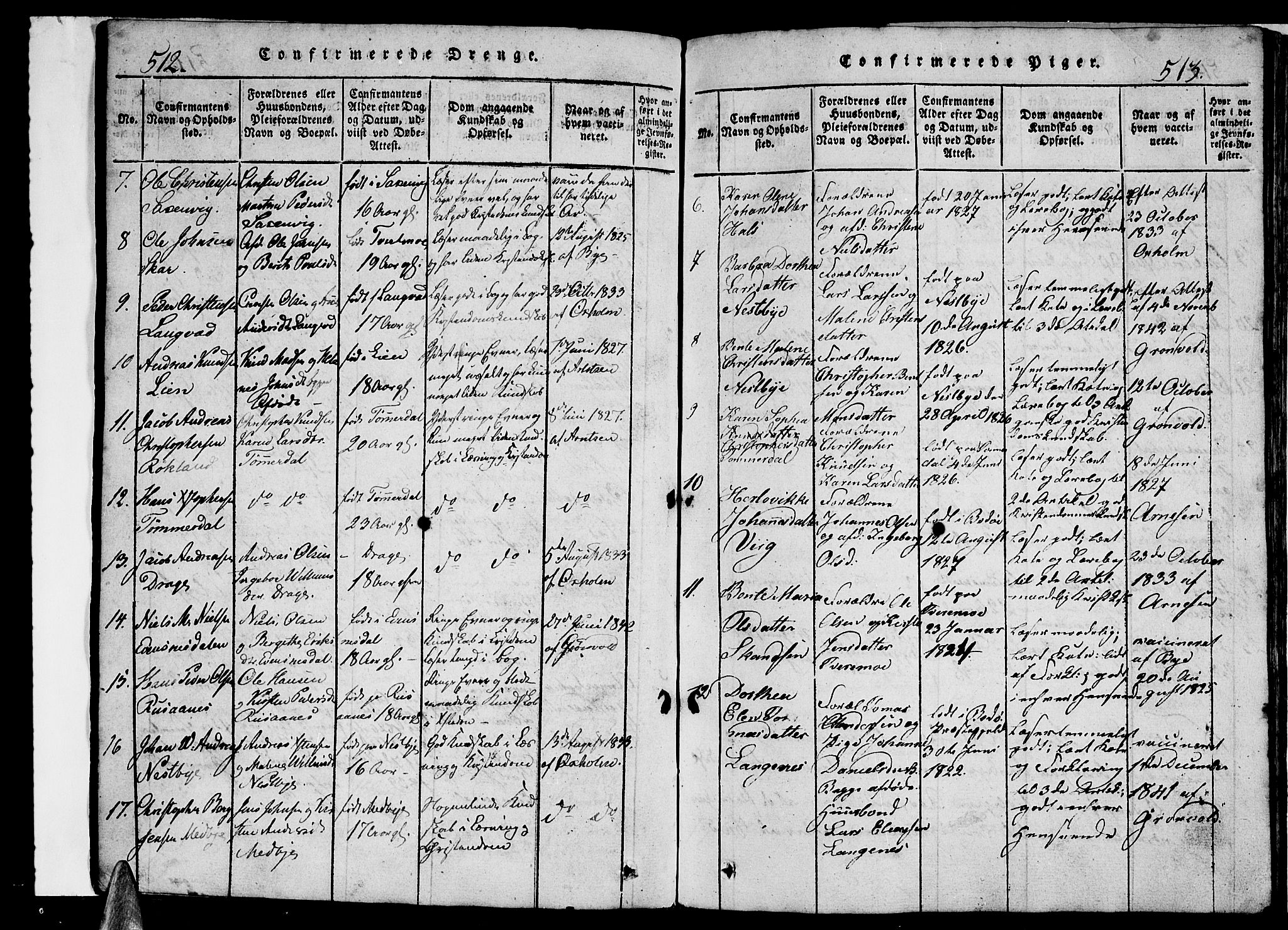 Ministerialprotokoller, klokkerbøker og fødselsregistre - Nordland, SAT/A-1459/847/L0676: Parish register (copy) no. 847C04, 1821-1853, p. 512-513