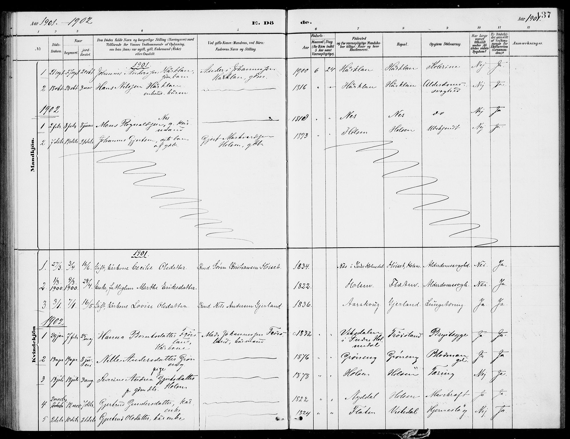 Førde sokneprestembete, SAB/A-79901/H/Haa/Haac/L0001: Parish register (official) no. C  1, 1881-1920, p. 137