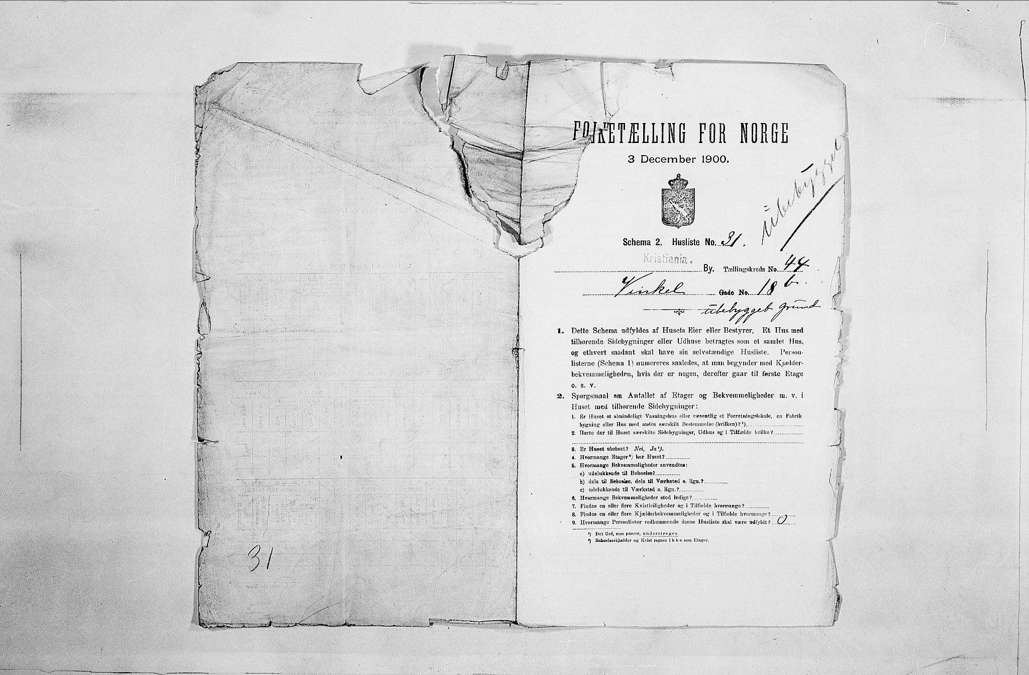 SAO, 1900 census for Kristiania, 1900, p. 113597