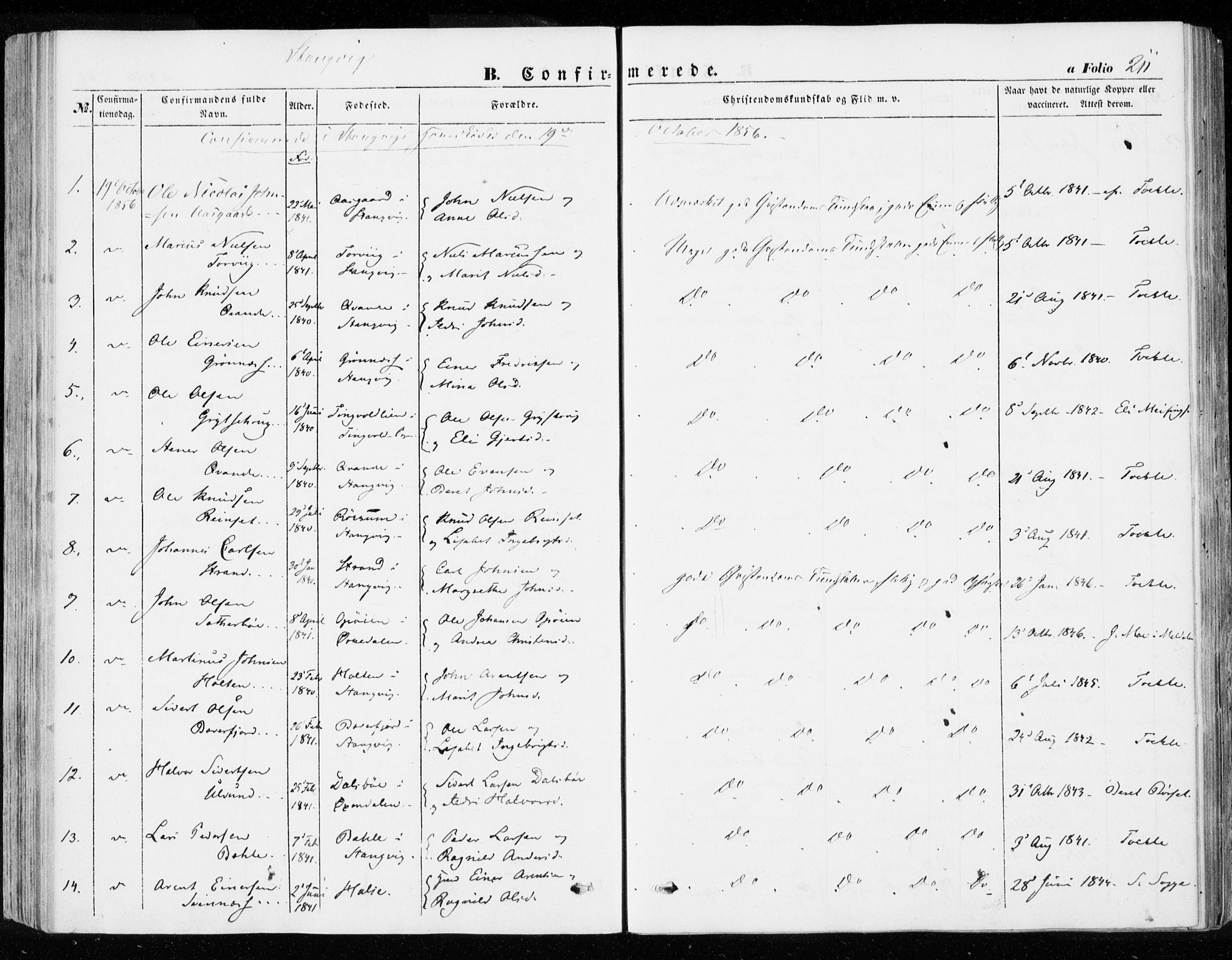 Ministerialprotokoller, klokkerbøker og fødselsregistre - Møre og Romsdal, AV/SAT-A-1454/592/L1026: Parish register (official) no. 592A04, 1849-1867, p. 211