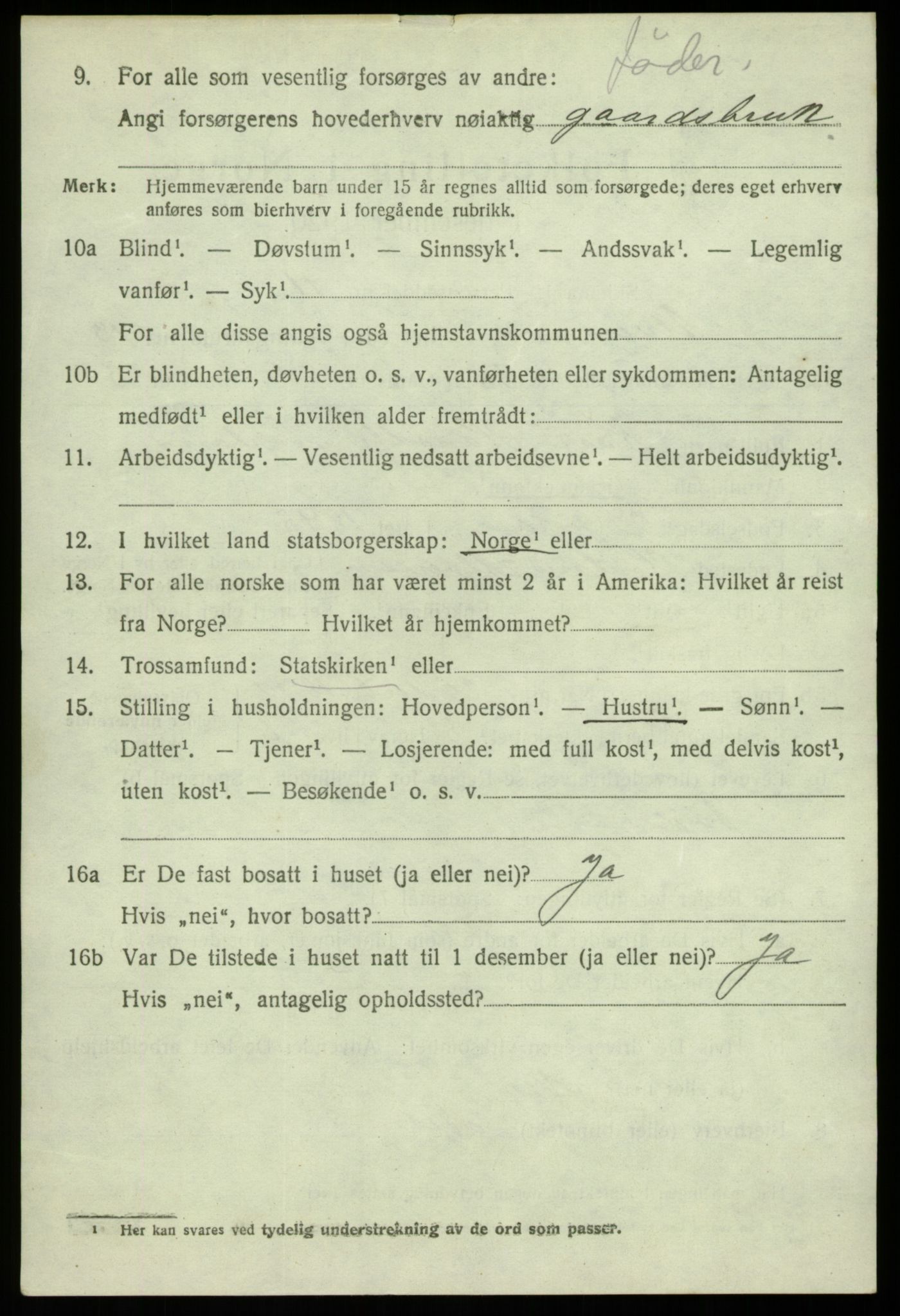 SAB, 1920 census for Alversund, 1920, p. 7665