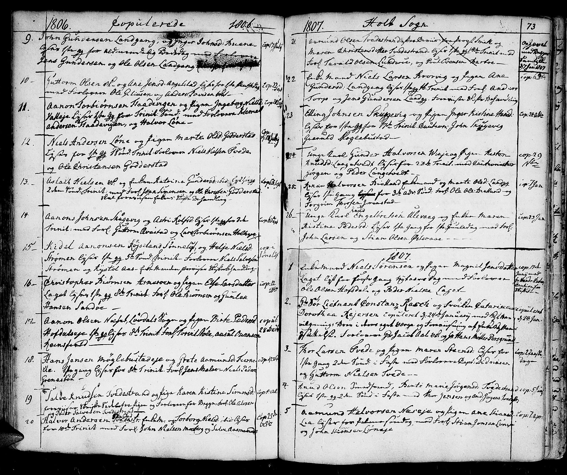 Holt sokneprestkontor, SAK/1111-0021/F/Fa/L0004: Parish register (official) no. A 4, 1799-1813, p. 73