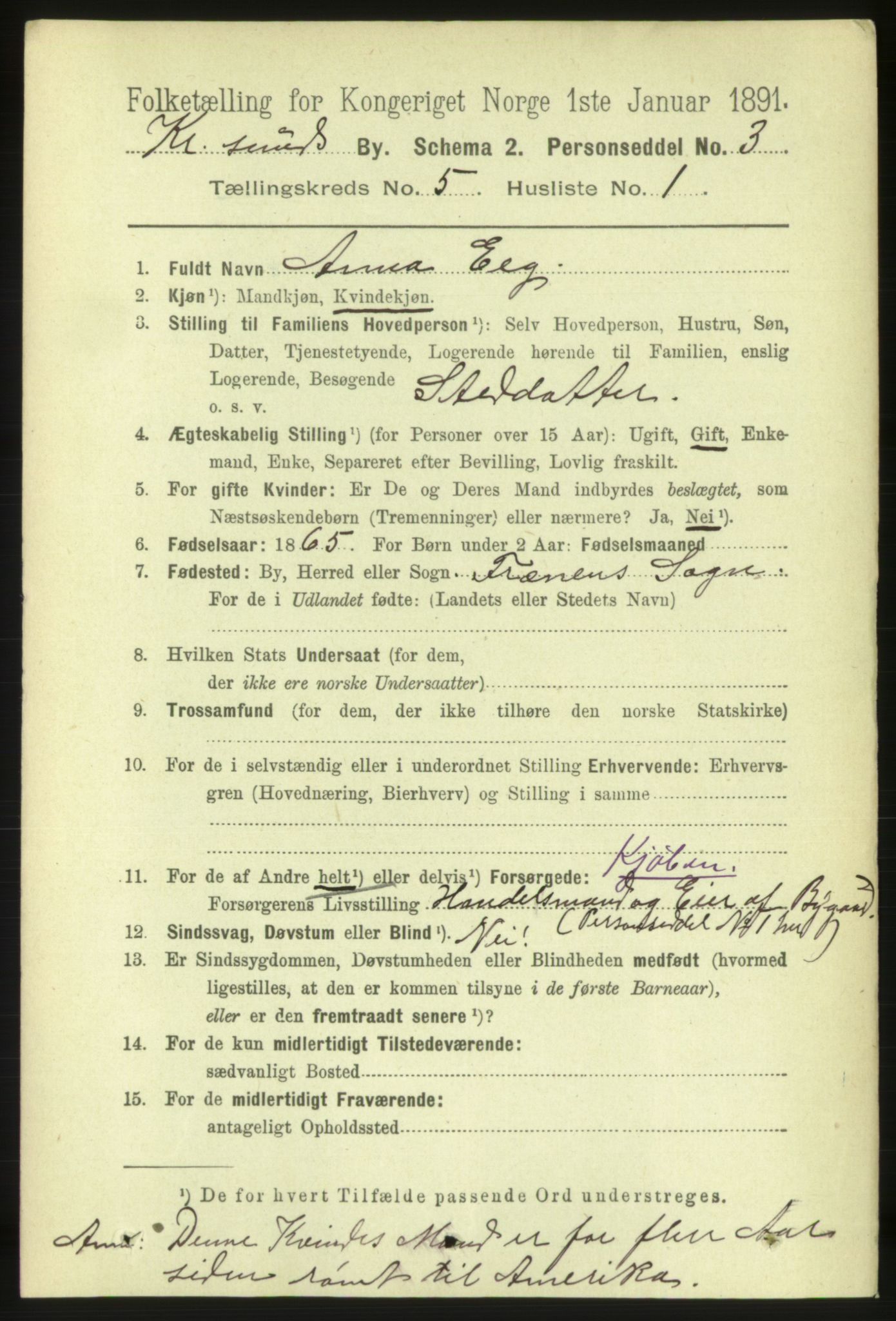 RA, 1891 census for 1503 Kristiansund, 1891, p. 4253