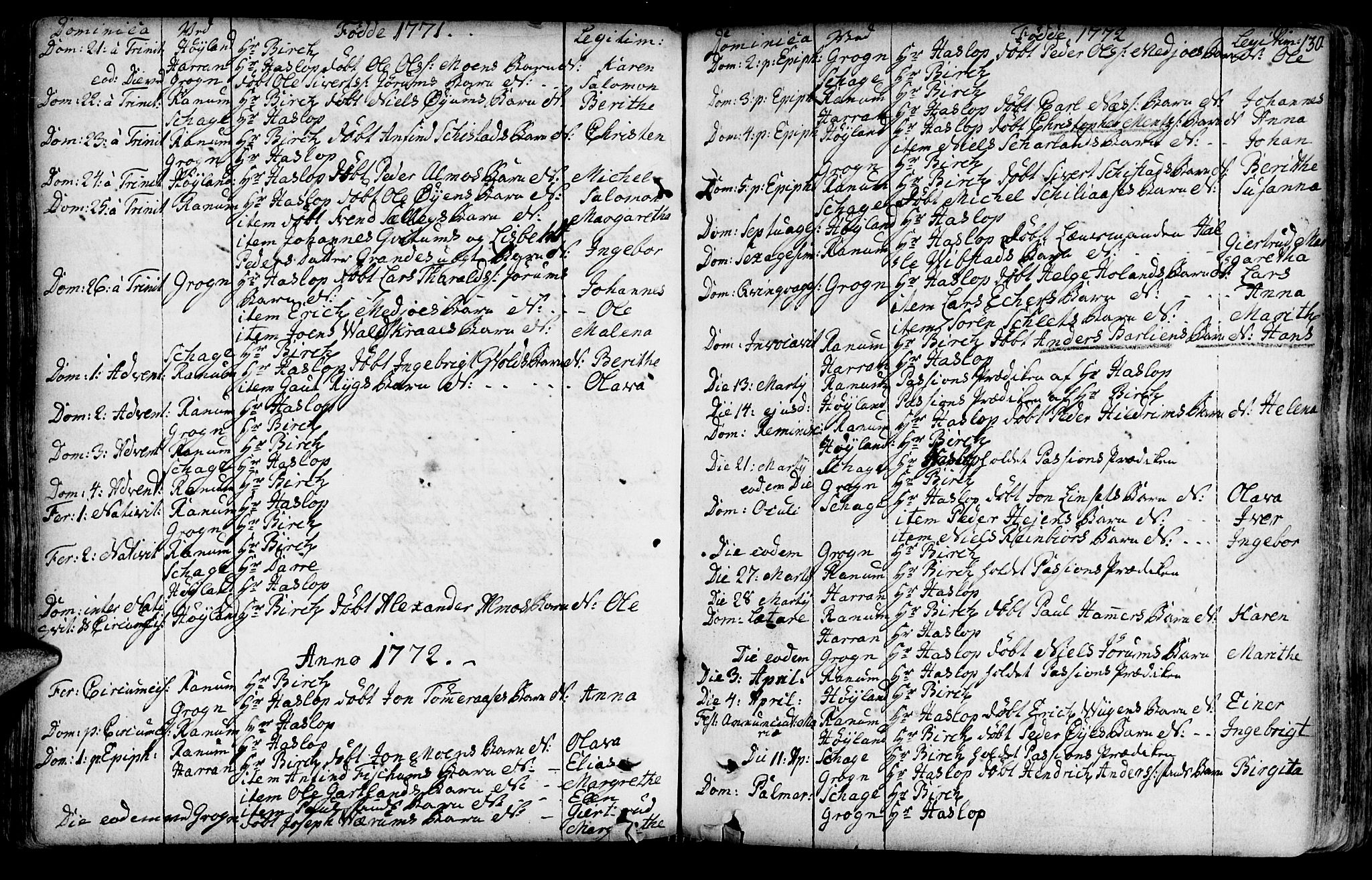 Ministerialprotokoller, klokkerbøker og fødselsregistre - Nord-Trøndelag, SAT/A-1458/764/L0542: Parish register (official) no. 764A02, 1748-1779, p. 130