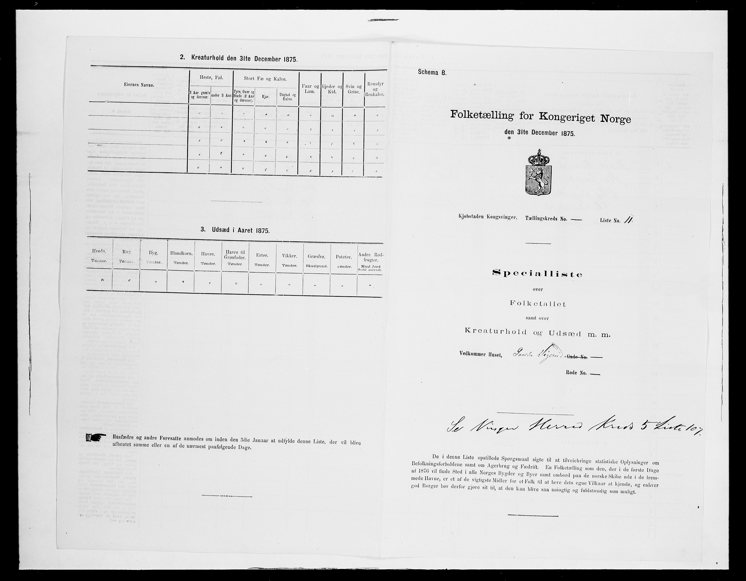 SAH, 1875 census for 0402B Vinger/Kongsvinger, 1875, p. 202