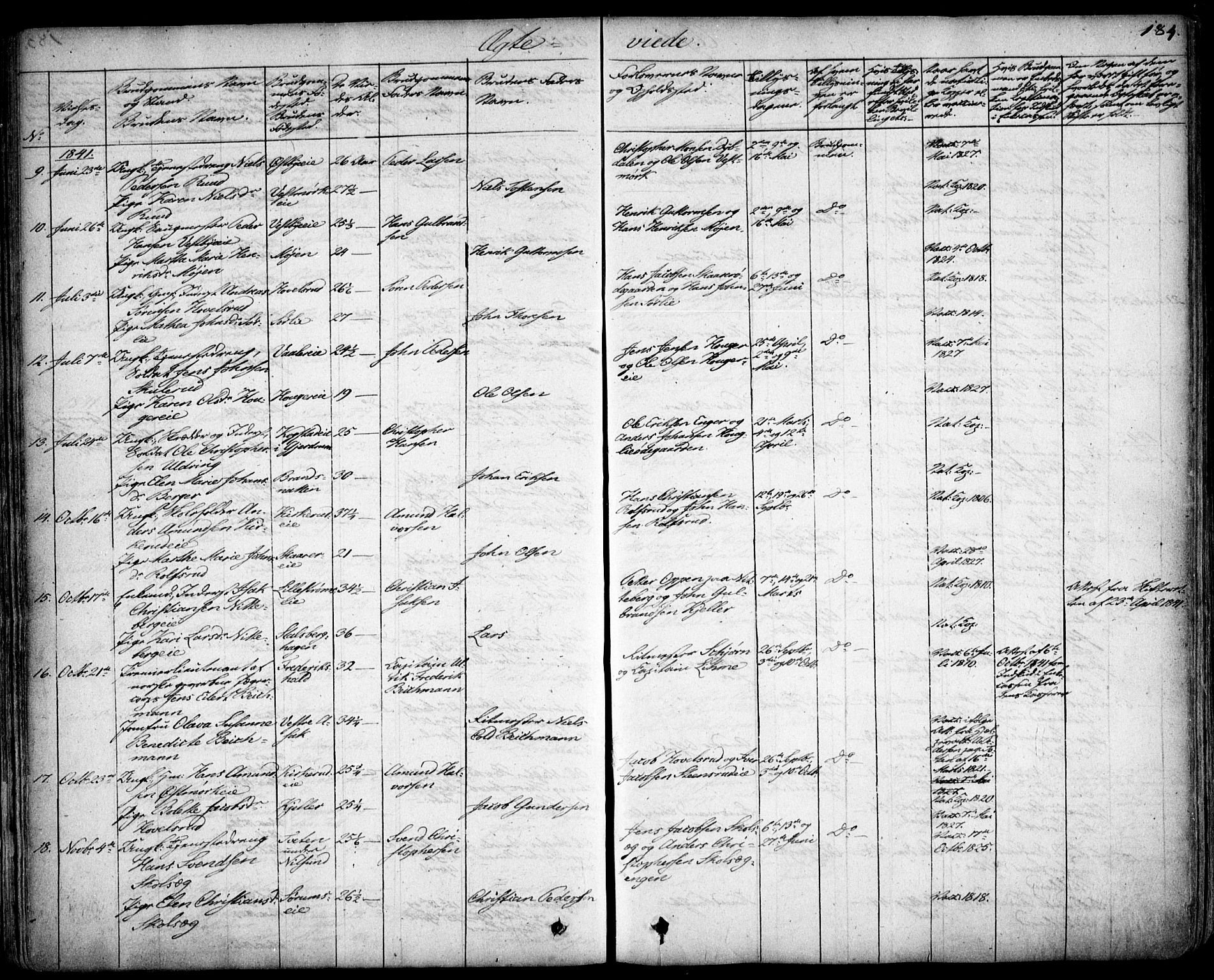 Skedsmo prestekontor Kirkebøker, AV/SAO-A-10033a/F/Fa/L0009: Parish register (official) no. I 9, 1830-1853, p. 184