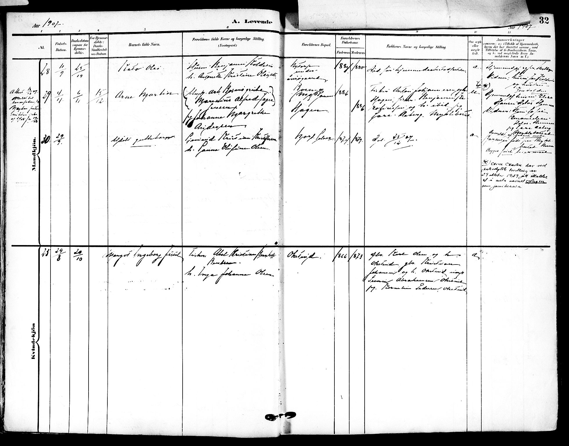 Ministerialprotokoller, klokkerbøker og fødselsregistre - Nordland, AV/SAT-A-1459/839/L0569: Parish register (official) no. 839A06, 1903-1922, p. 32