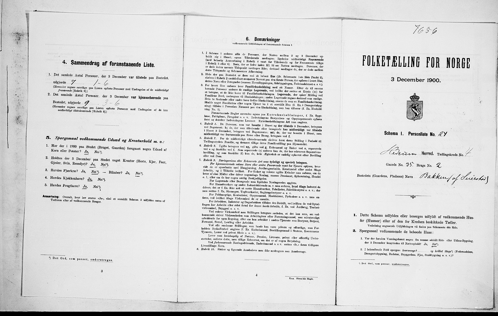 RA, 1900 census for Hedrum, 1900, p. 374