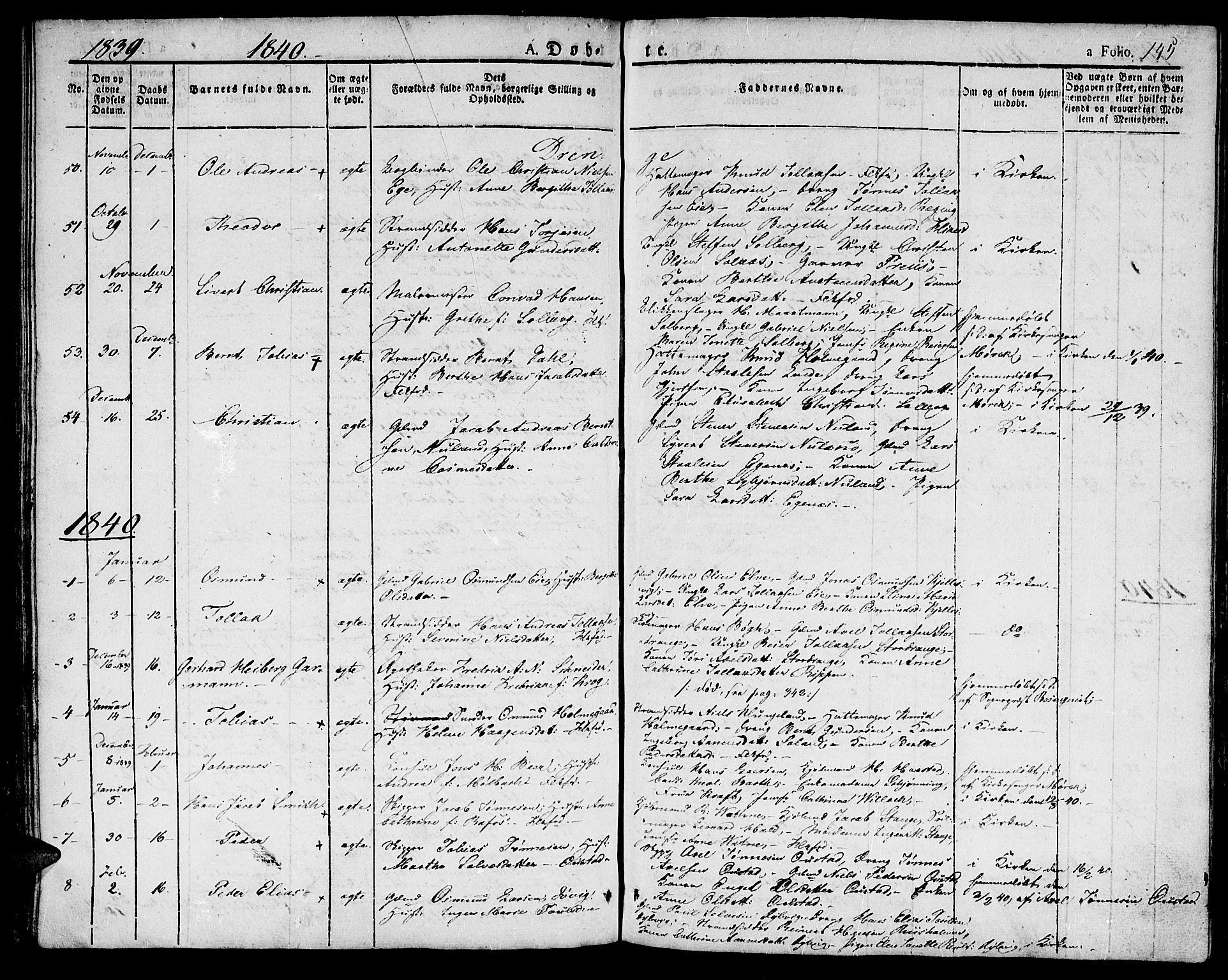 Flekkefjord sokneprestkontor, SAK/1111-0012/F/Fb/Fbc/L0004: Parish register (copy) no. B 4, 1827-1846, p. 145