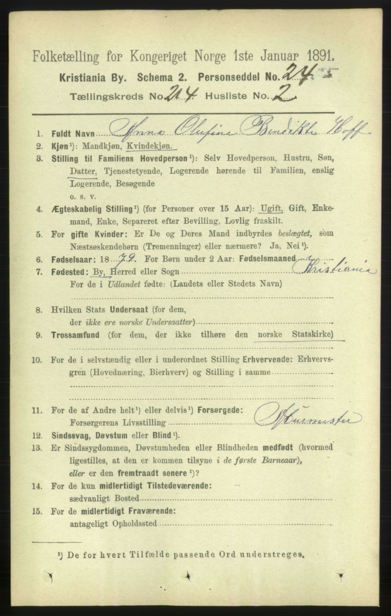 RA, 1891 census for 0301 Kristiania, 1891, p. 127307