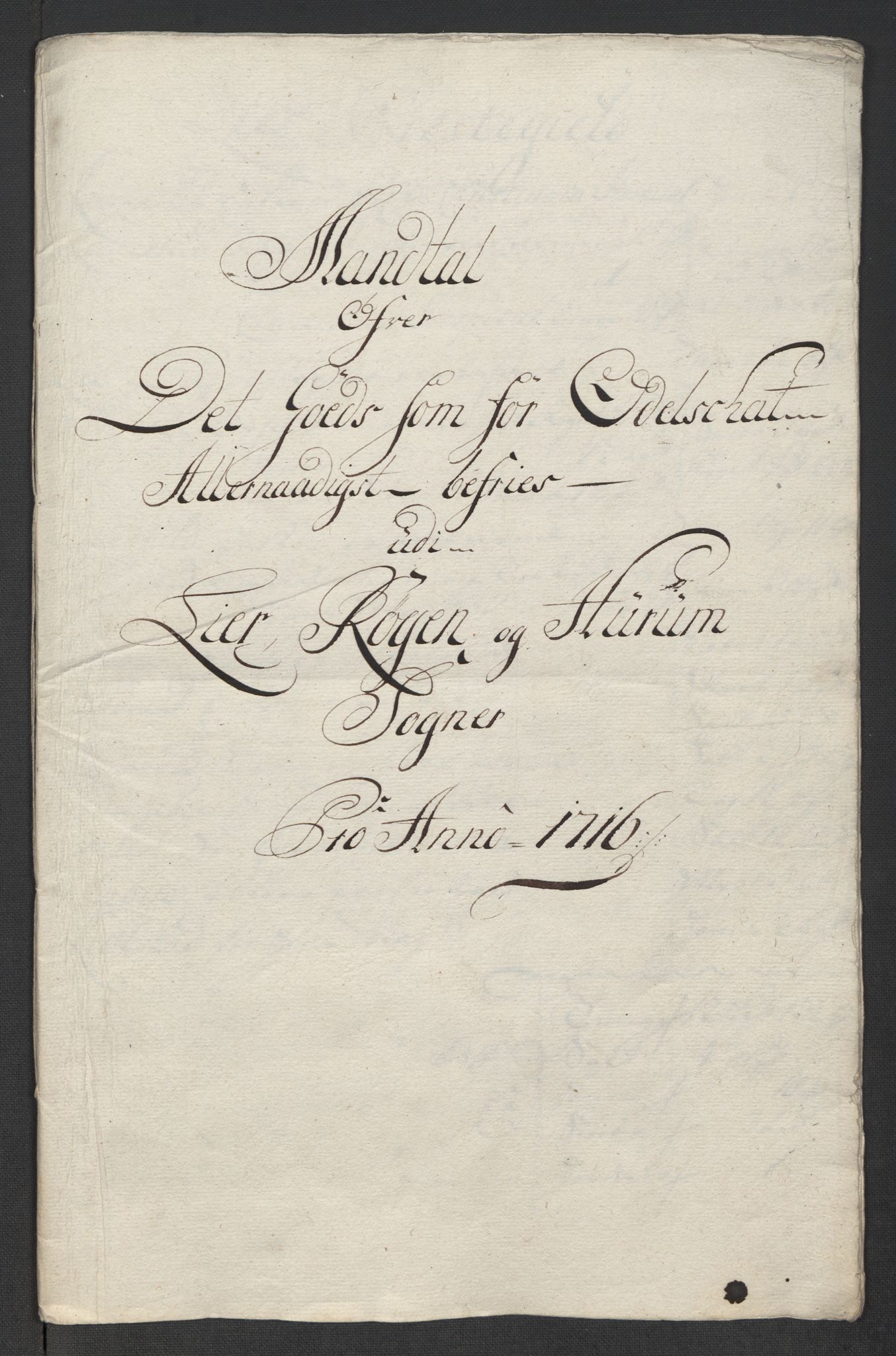 Rentekammeret inntil 1814, Reviderte regnskaper, Fogderegnskap, RA/EA-4092/R31/L1710: Fogderegnskap Hurum, Røyken, Eiker, Lier og Buskerud, 1715-1716, p. 423