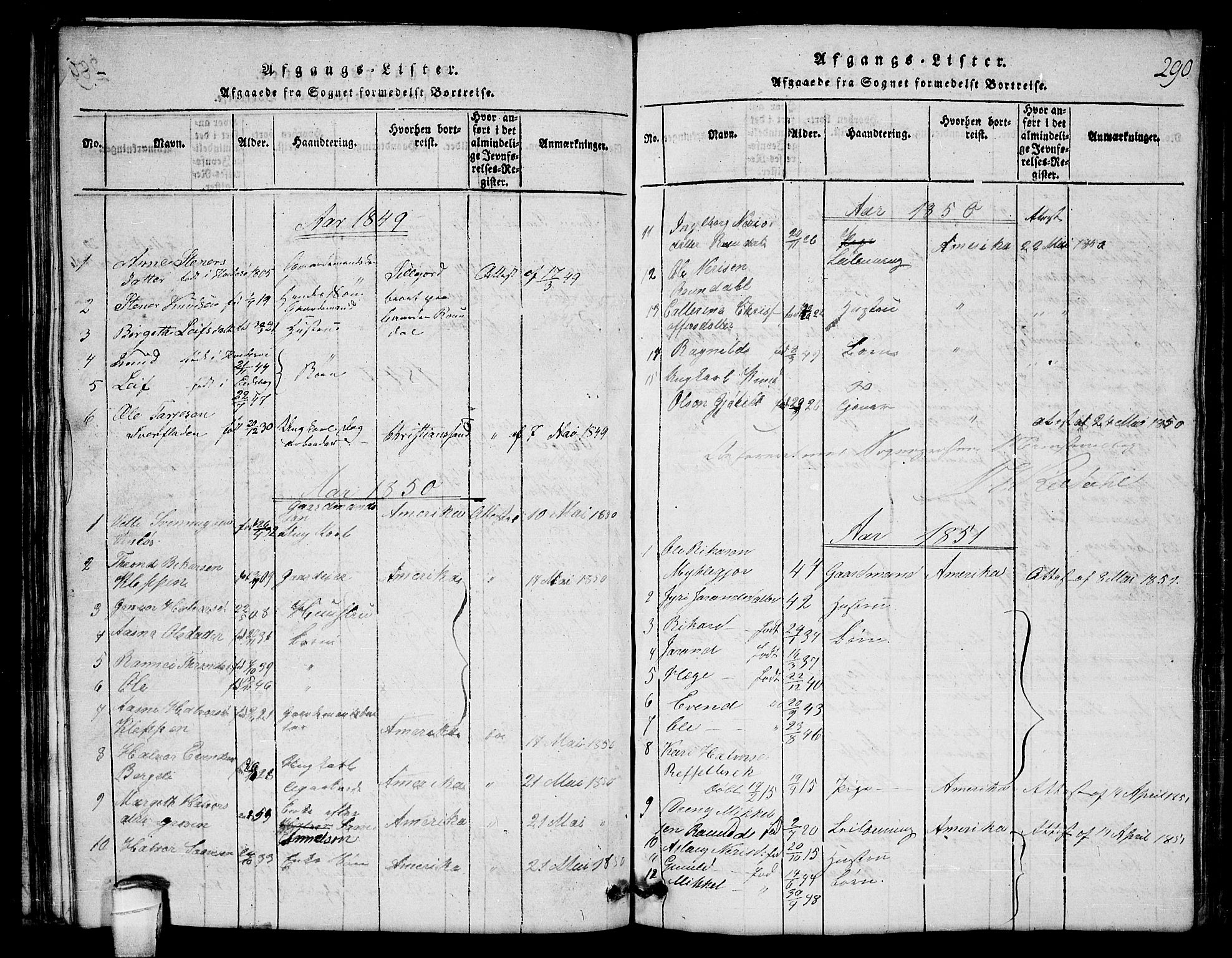 Lårdal kirkebøker, SAKO/A-284/G/Gb/L0001: Parish register (copy) no. II 1, 1815-1865, p. 290