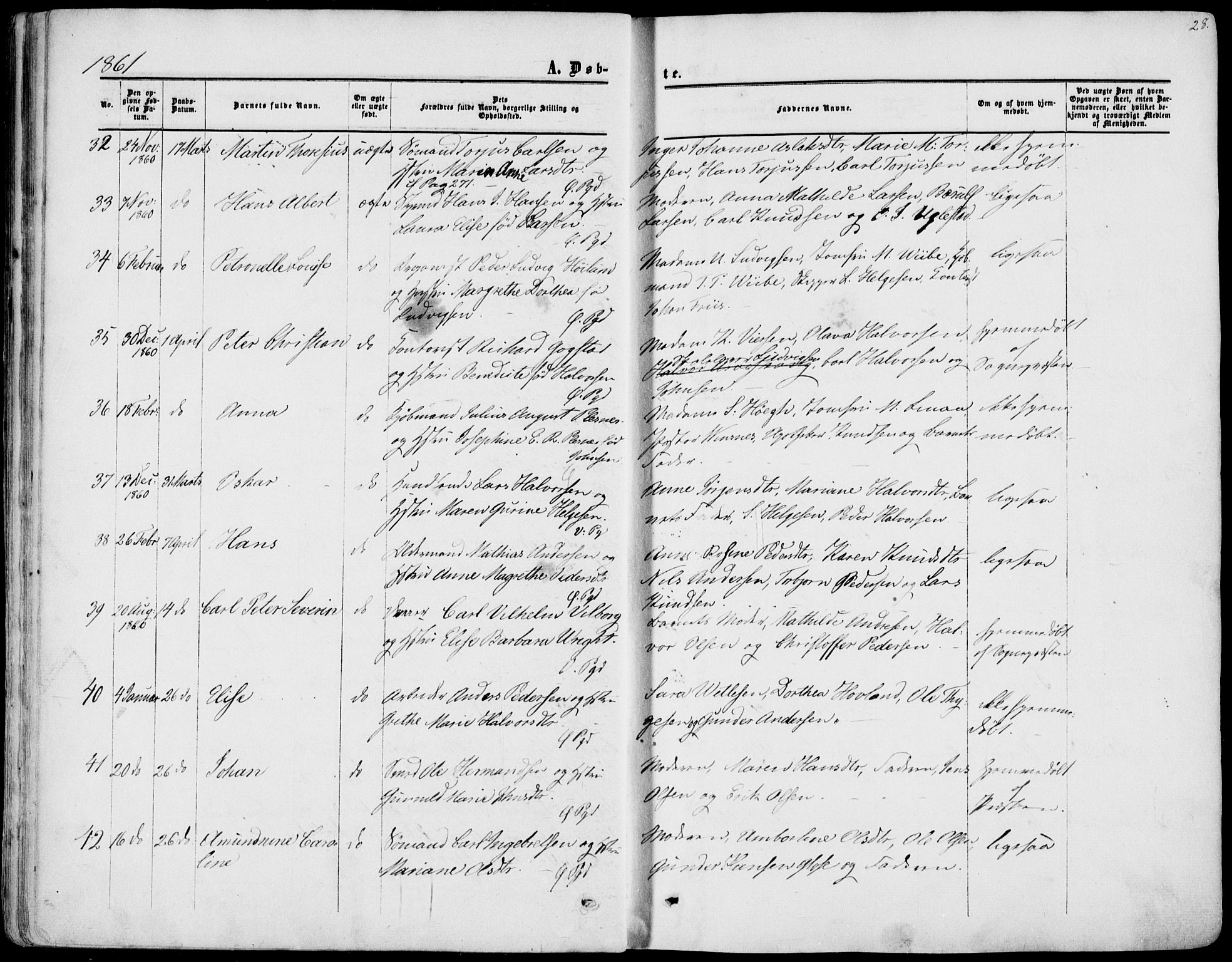 Porsgrunn kirkebøker , SAKO/A-104/F/Fa/L0007: Parish register (official) no. 7, 1858-1877, p. 28